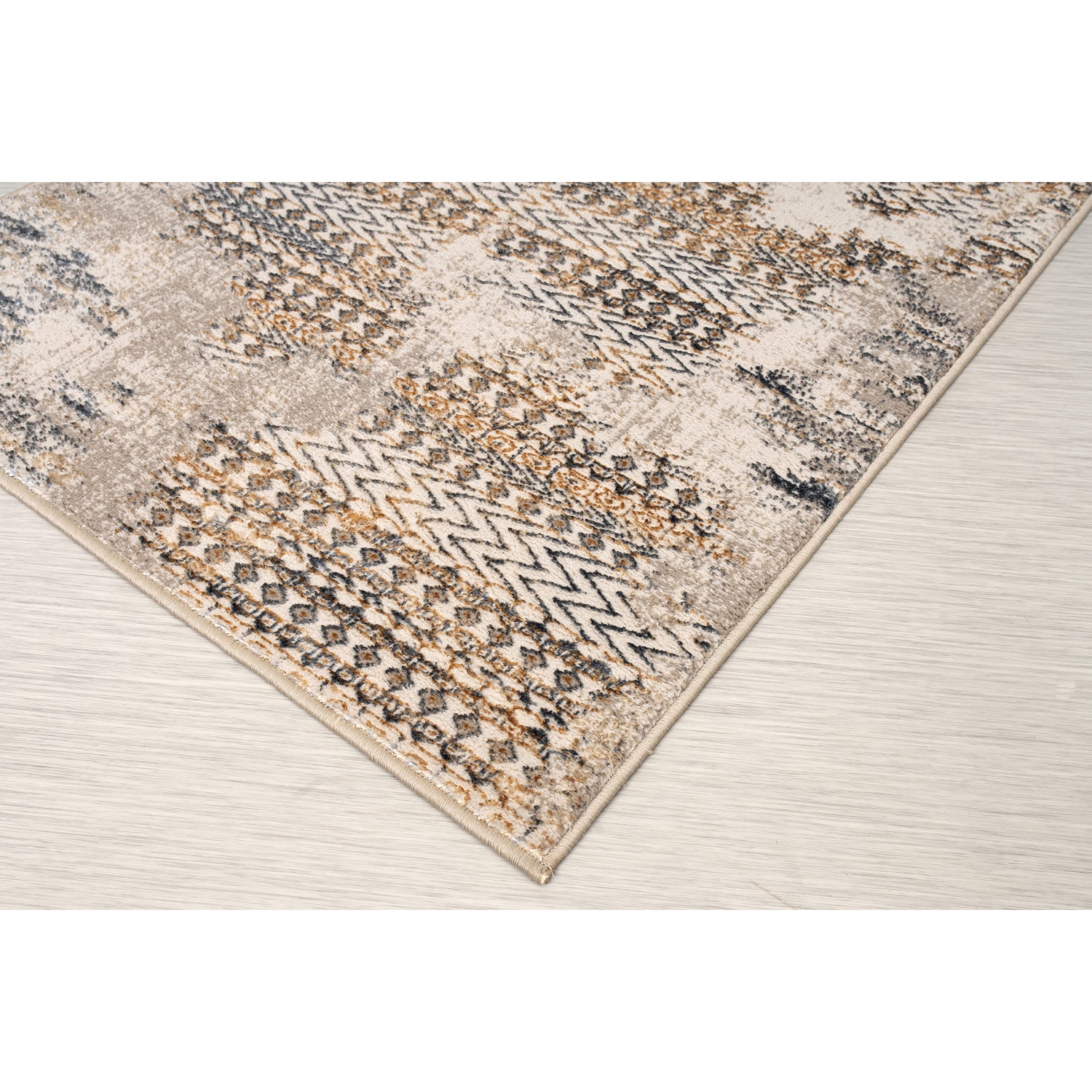 Tapis transitionnel la Dole rustique abstrait contemporain-Tapis durable haut de gamme pour salon, chambre et bureau-Multi, 8 x 10 pi 5 po, 240 x 320