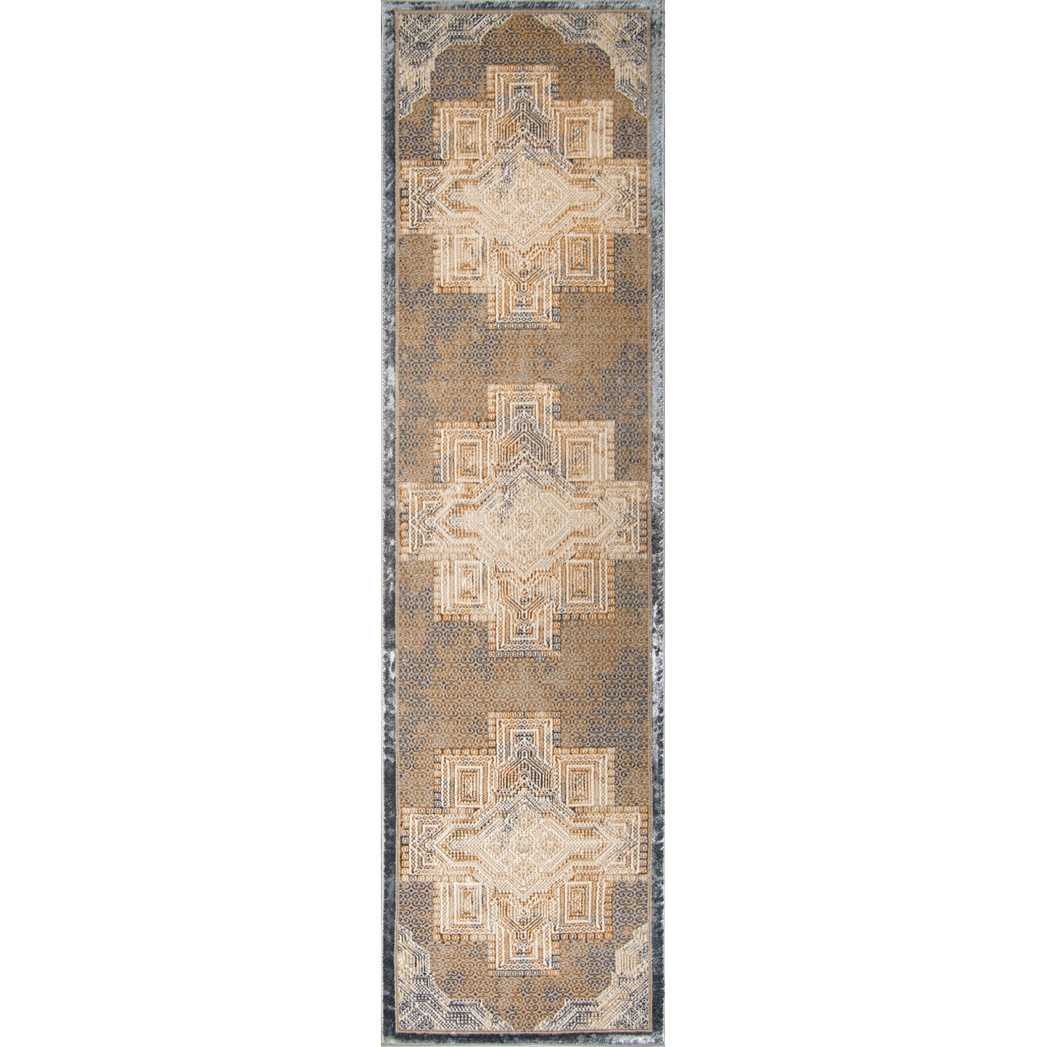 La Dole Rugs Traditional Geometric Design Contemporary Long Runner Rug - Premium Durable Carpet for Living Room, Entrance, and Hallway - Multi, 3x10