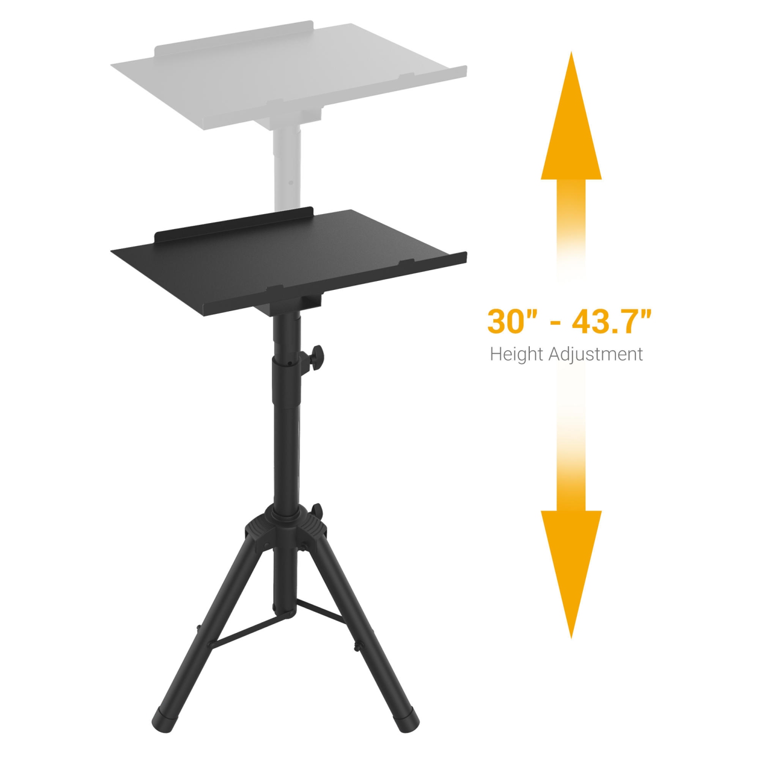 Universal Laptop Projector Tripod Stand Adjustable Height from 30"- 43.7", Foldable Laptop Floor Stand for Office Home