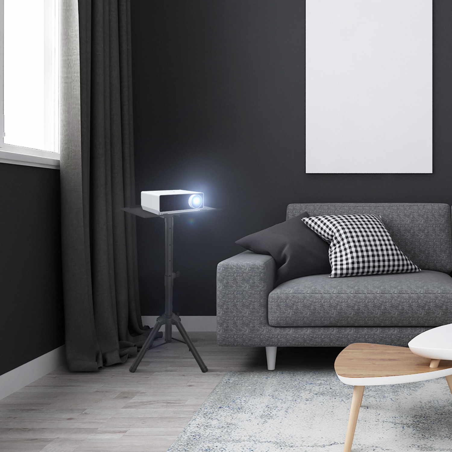 Universal Laptop Projector Tripod Stand Adjustable Height from 30"- 43.7", Foldable Laptop Floor Stand for Office Home