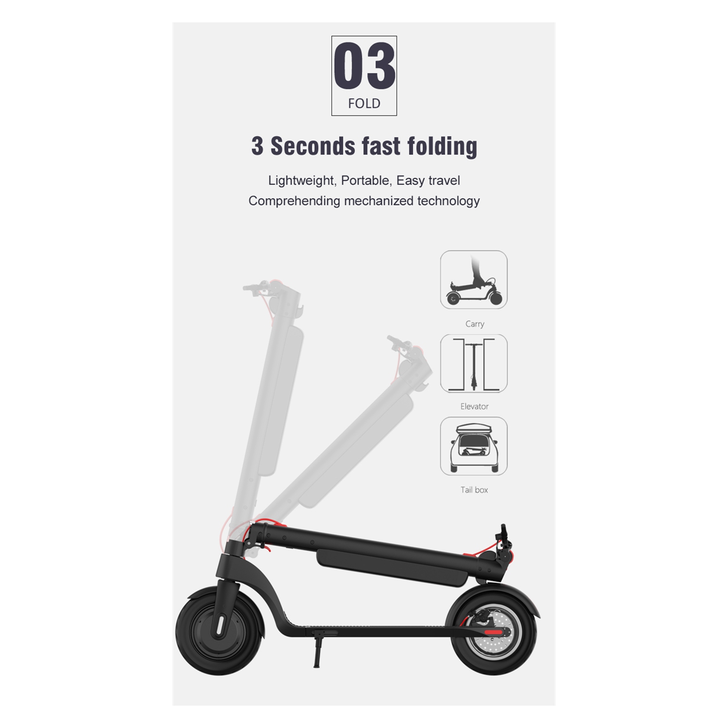 Long Range HX X8 Electric Scooter -36V 10AH Battery, 32 KM/H Top Speed Battery Removable & Replaceable - Dual Battery Version