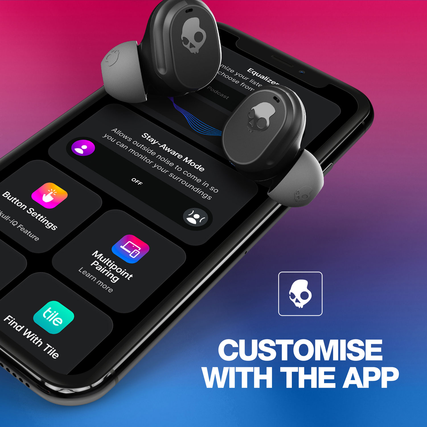 Skullcandy Mod In-Ear Sound Isolating True Wireless Earbuds - True Black