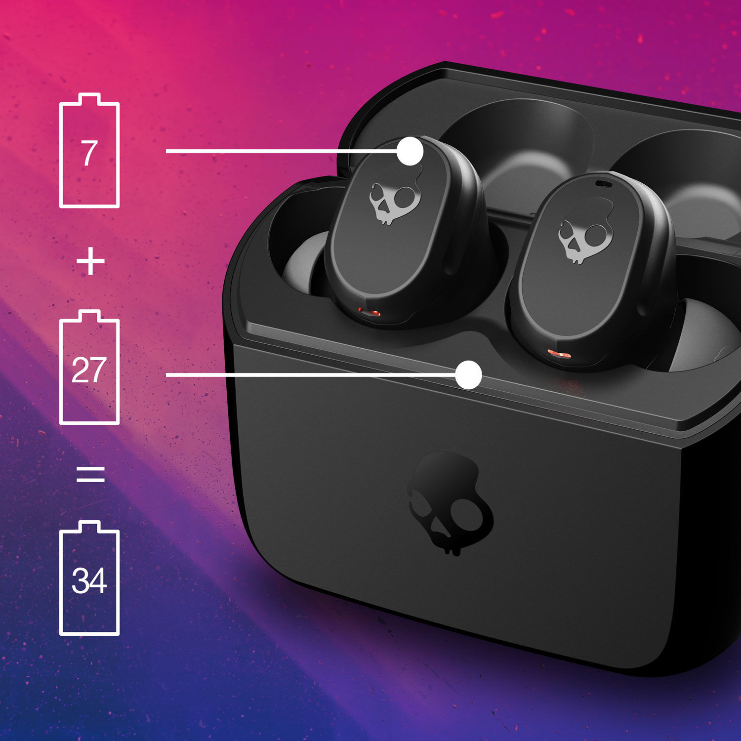 Skullcandy Mod In-Ear Sound Isolating True Wireless Earbuds - True Black