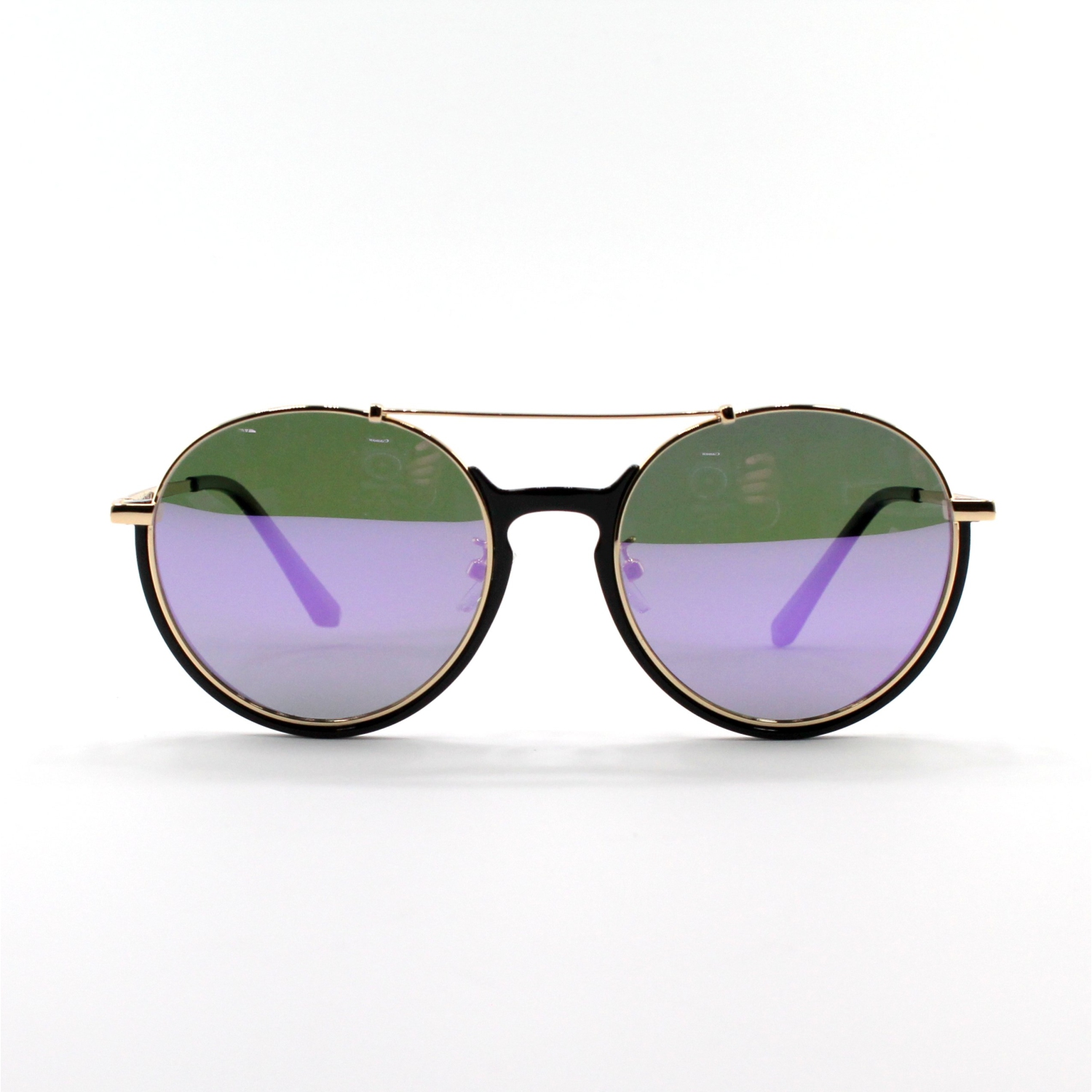 Shades X - Polarized Sunglasses | Model 6153 | Black-Purple with Mirror Lens