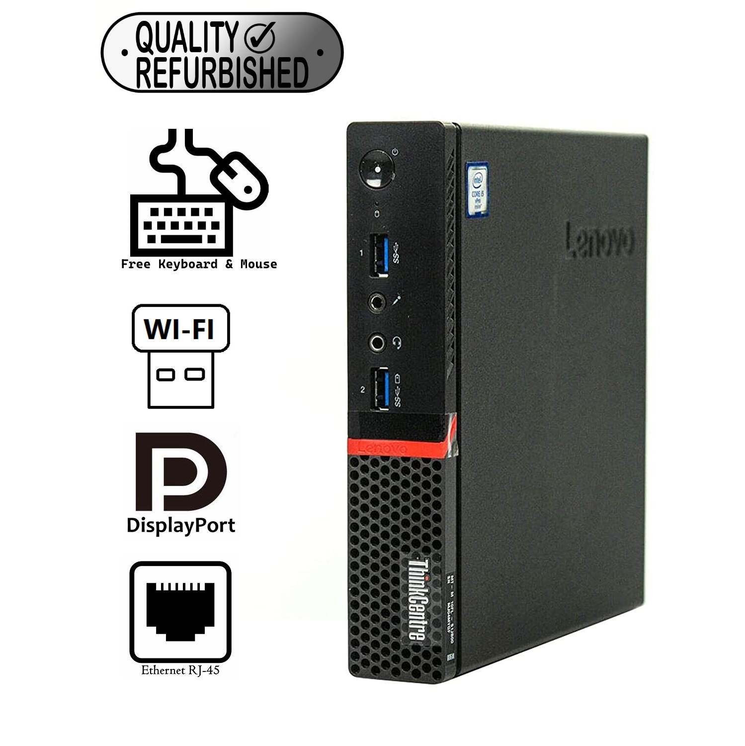 Refurbished (Good) -Lenovo ThinkCentre M900 Tiny i7-6700T 2.8GHz