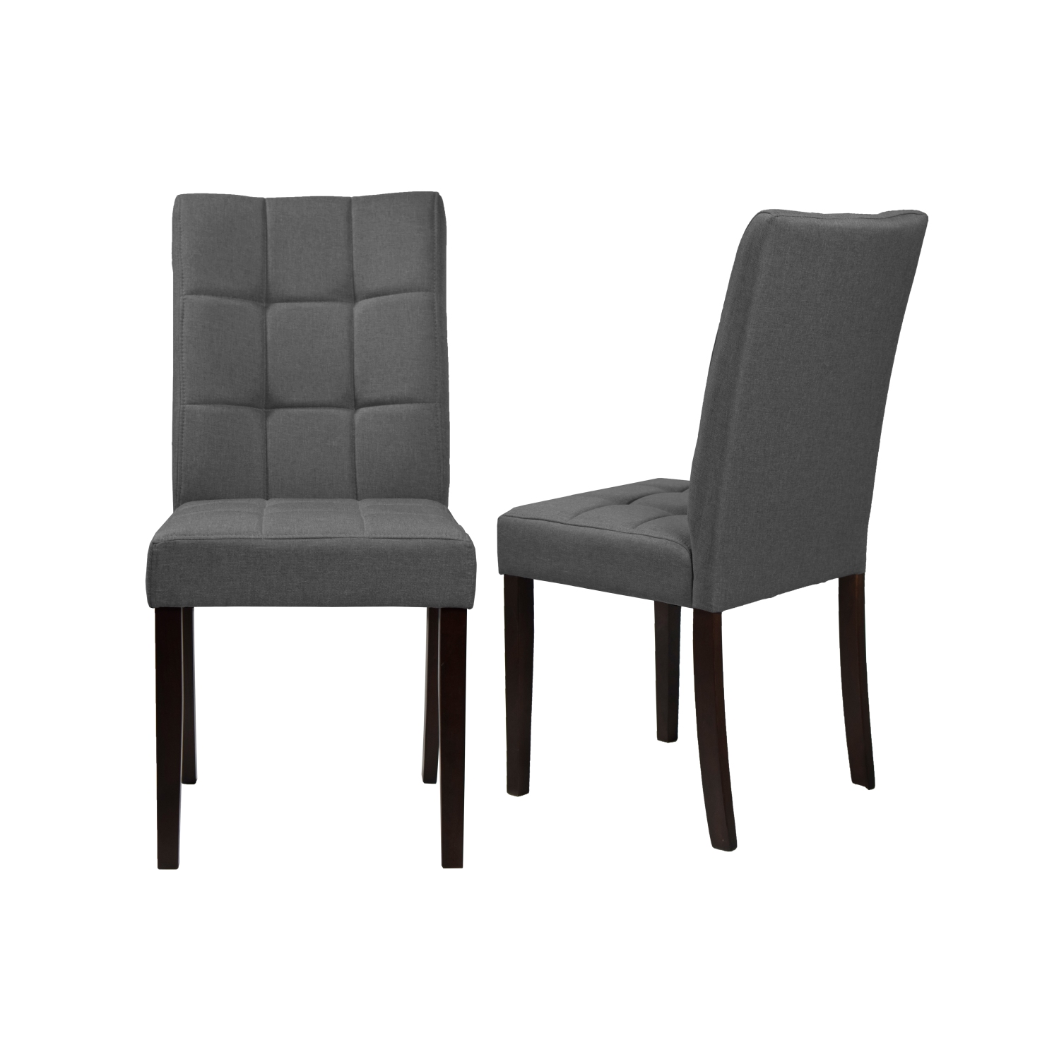 Dark Grey Dining Chair Clare with Espresso Legs