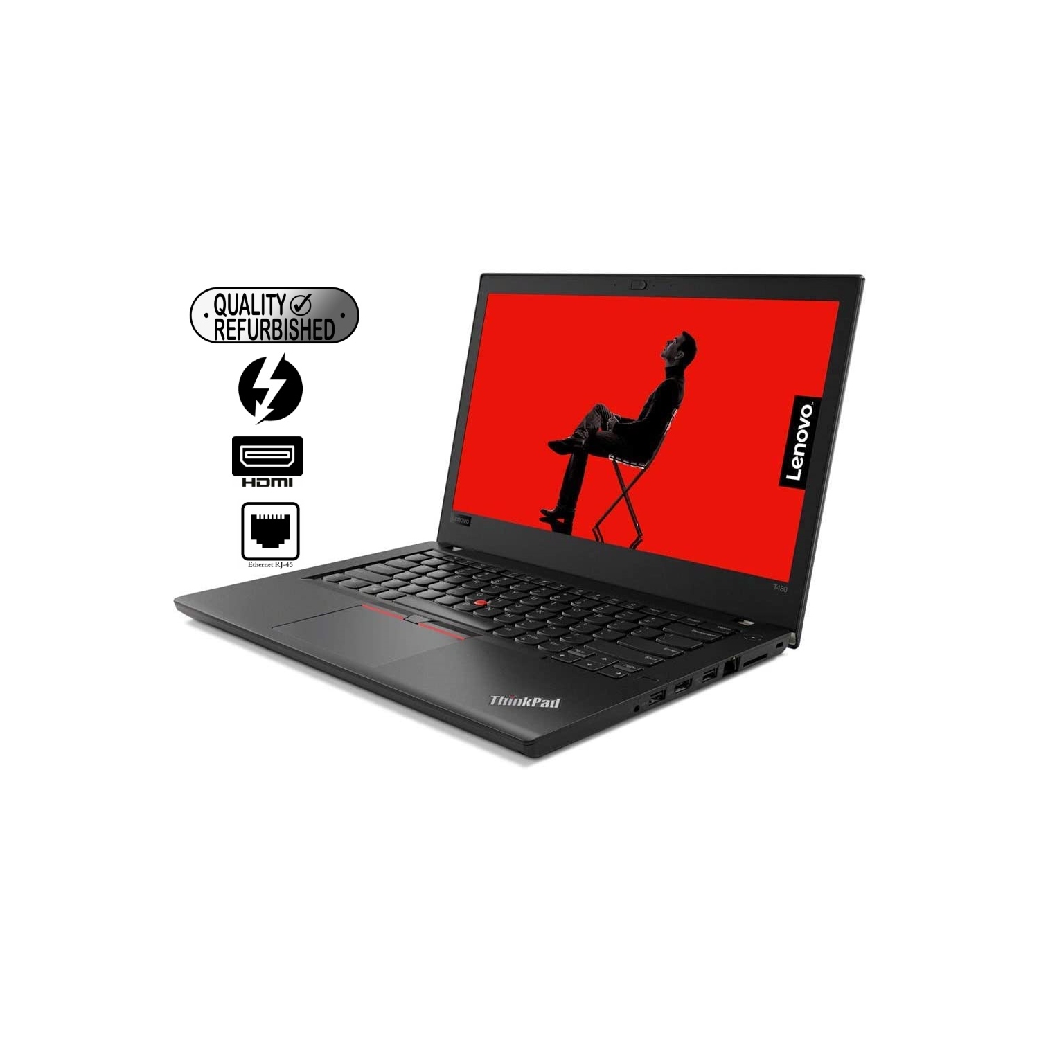 Refurbished -Lenovo ThinkPad T480 i5-8250U 1.6GHz 16GB DDR4, 512GB SSD, Webcam, Windows 10 Pro