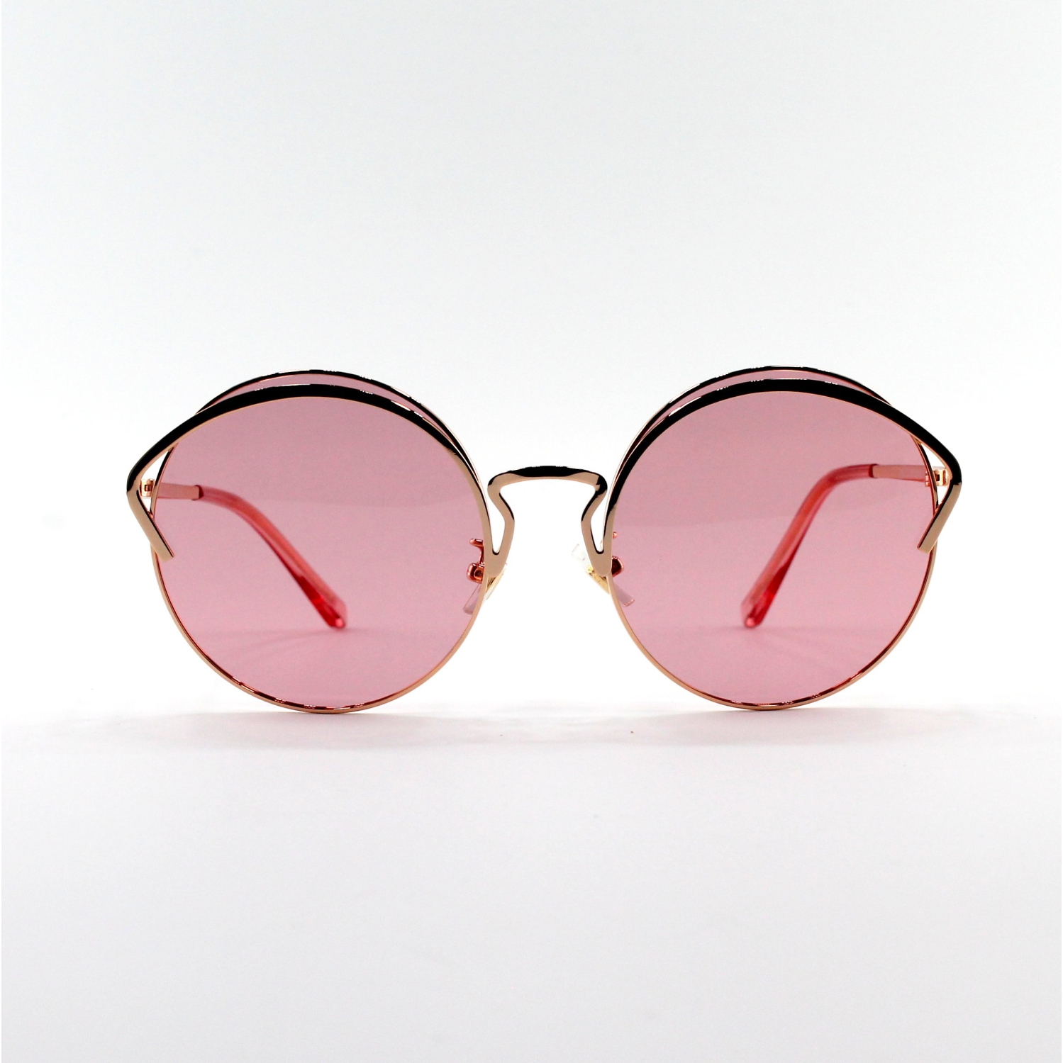 Shades X - Polarized Sunglasses | Model 7056 | Rose Gold Frame - Light Pink Lens