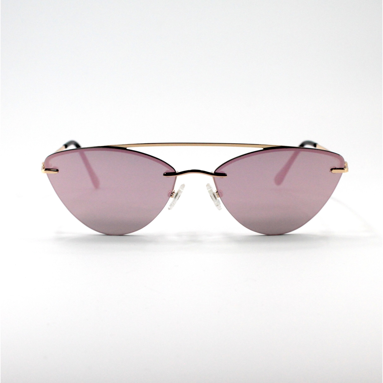 Shades X - UV Protection Sunglasses | Model 1804 - Gold Frame - G15 Lens Pink Mirror Coat