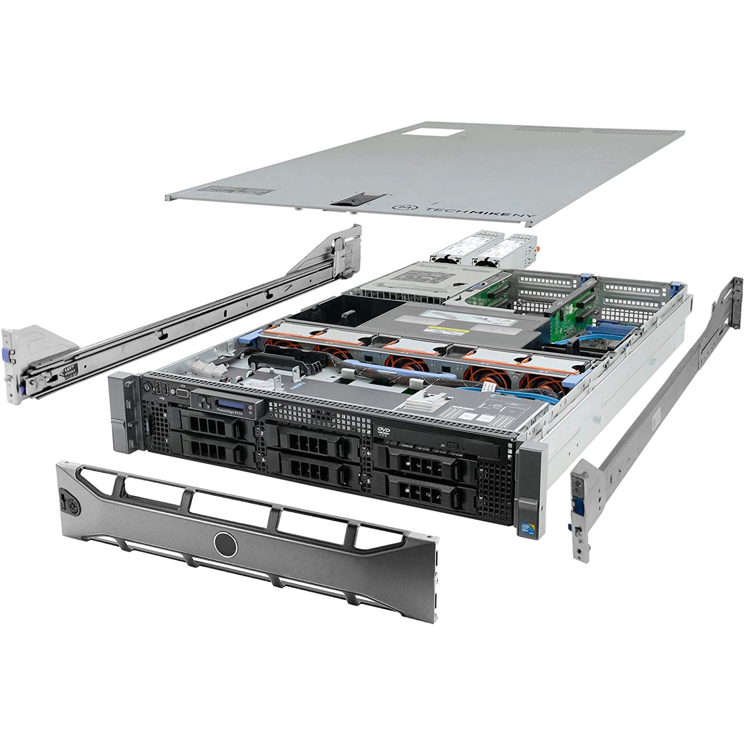 High-End Virtualization Server 12-Core 128GB RAM 12TB RAID Dell PowerEdge R710 Bezel and Rails (Renewed)