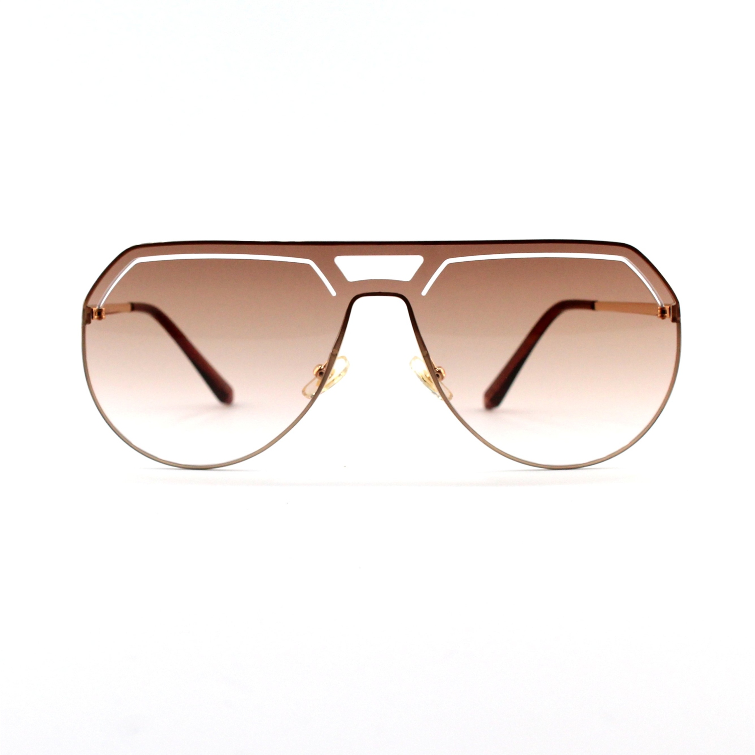 Shades X - UV Protection Sunglasses | Model 7050 | Gold Frame - Brown Gradient Lens