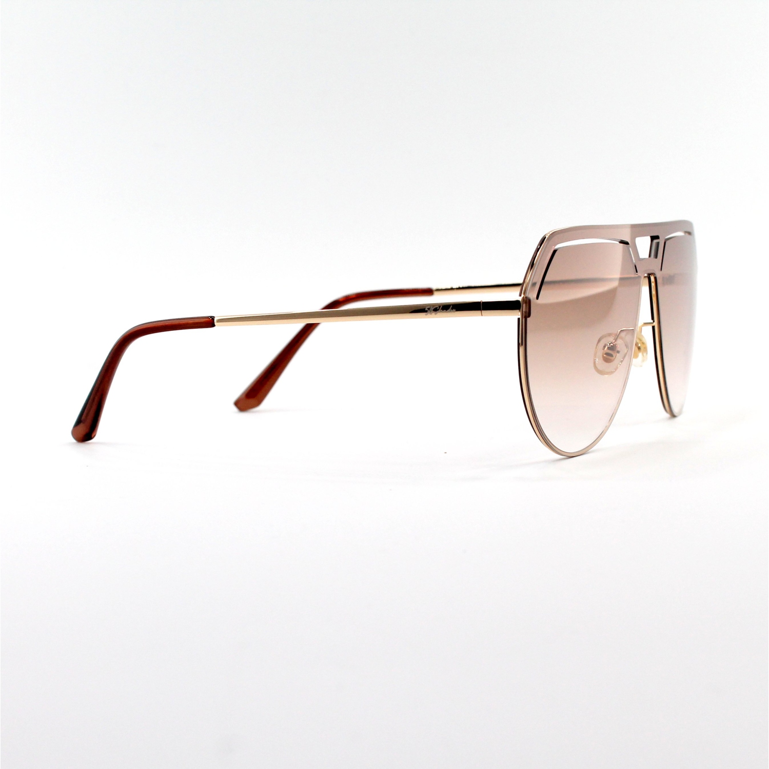 Shades X - UV Protection Sunglasses | Model 7050 | Gold Frame - Brown Gradient Lens