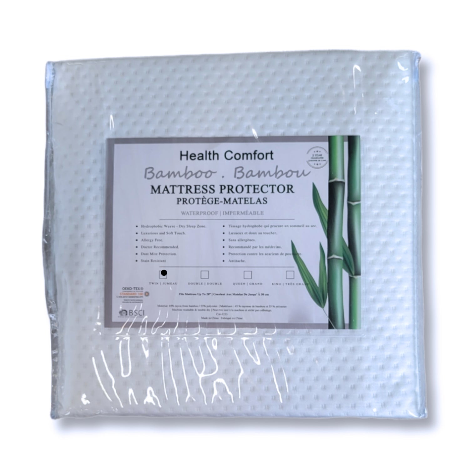 Cotton House - protège-matelas en bambou, luxueux et doux, hydrophobe, lit simple, blanc