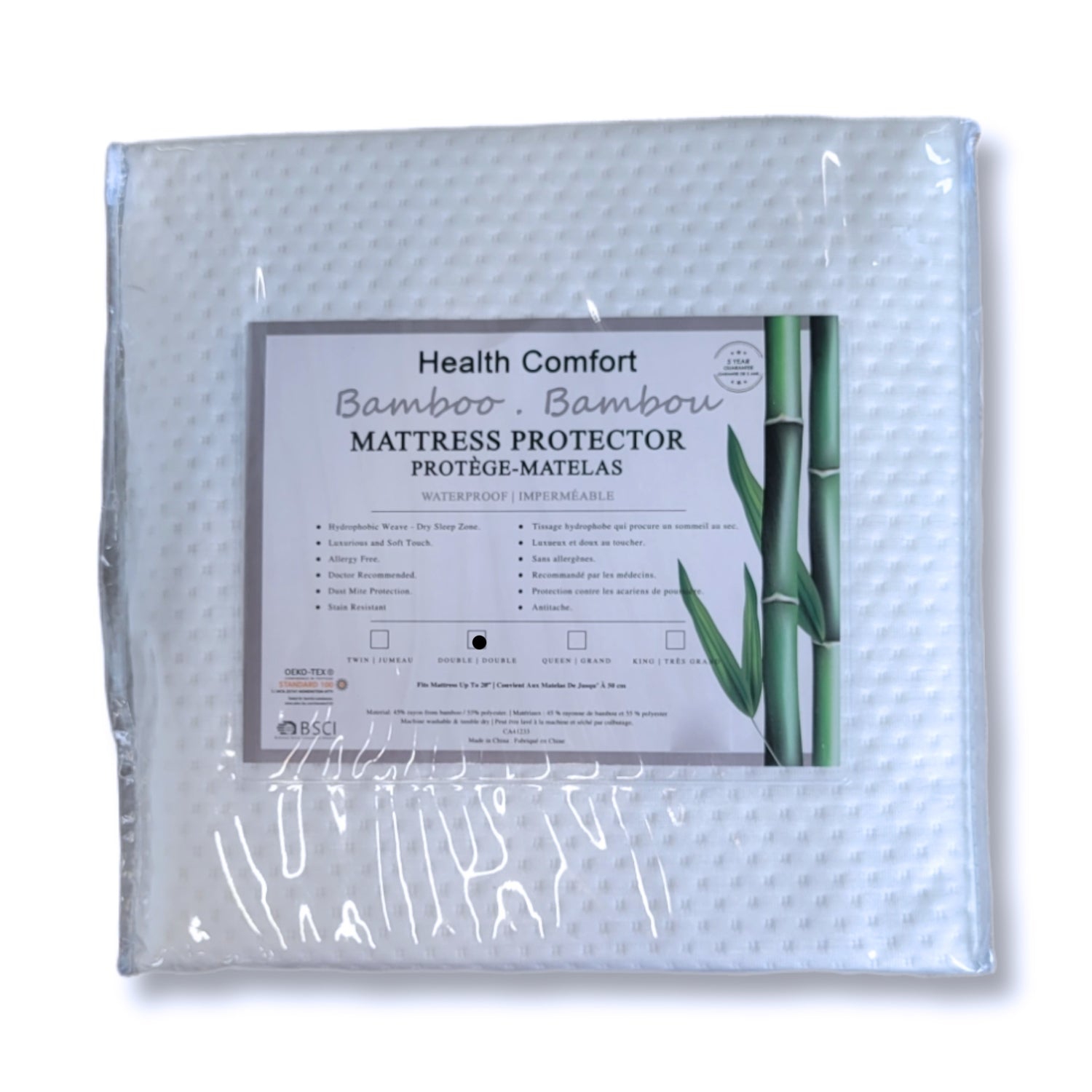 Cotton House - protège-matelas en bambou, luxueux et doux, hydrophobe, double taille, blanc