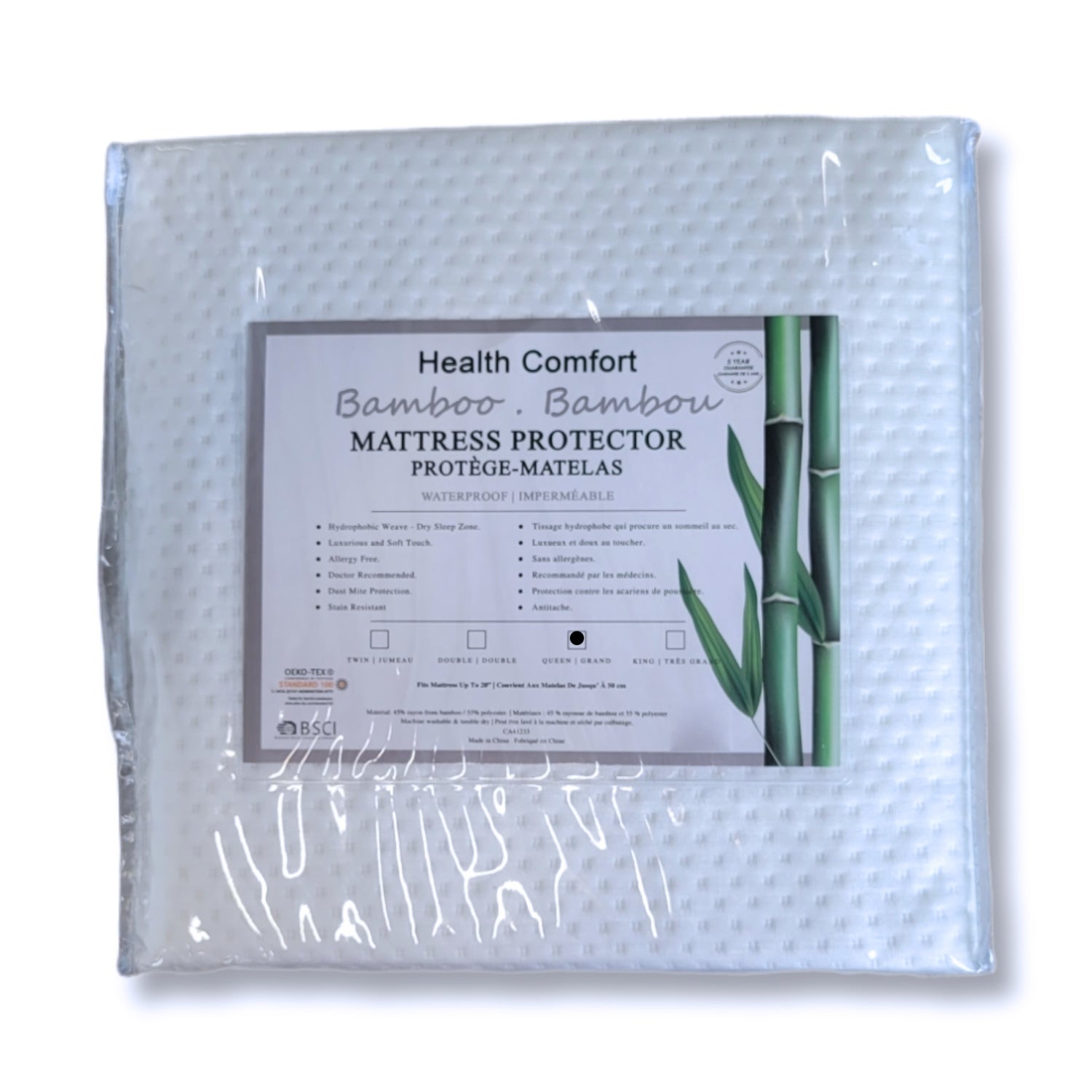 Cotton House - protège-matelas en bambou, luxueux et doux, hydrophobe, grand lit, blanc