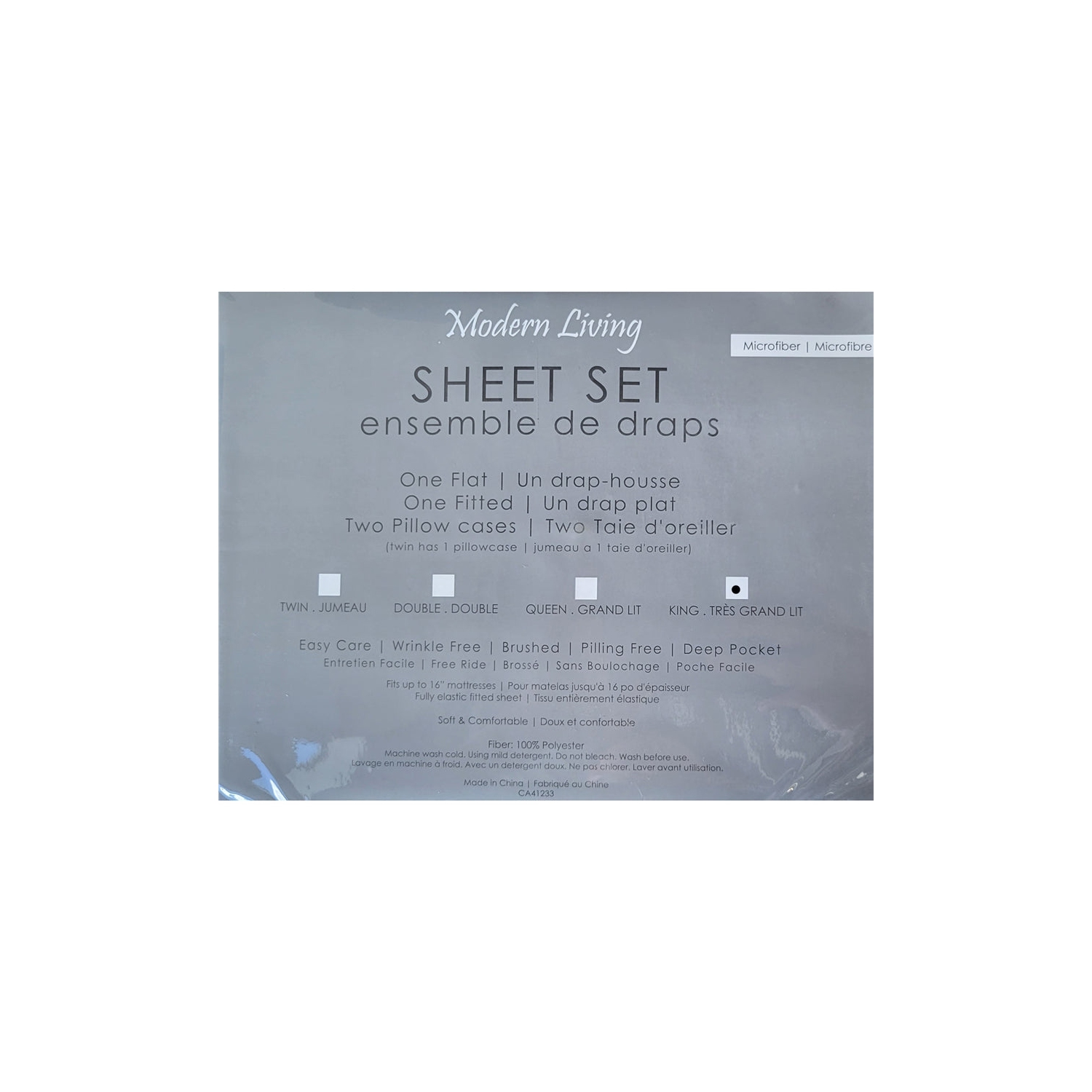 Cotton House - Microfiber Sheet Set, Wrinkle Free, King Size, White