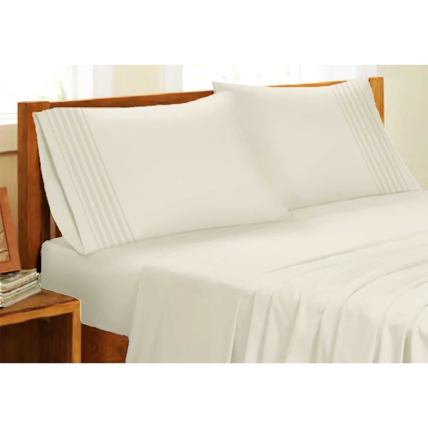 Cotton House - Microfiber Sheet Set, Wrinkle Free, King Size, Ivory