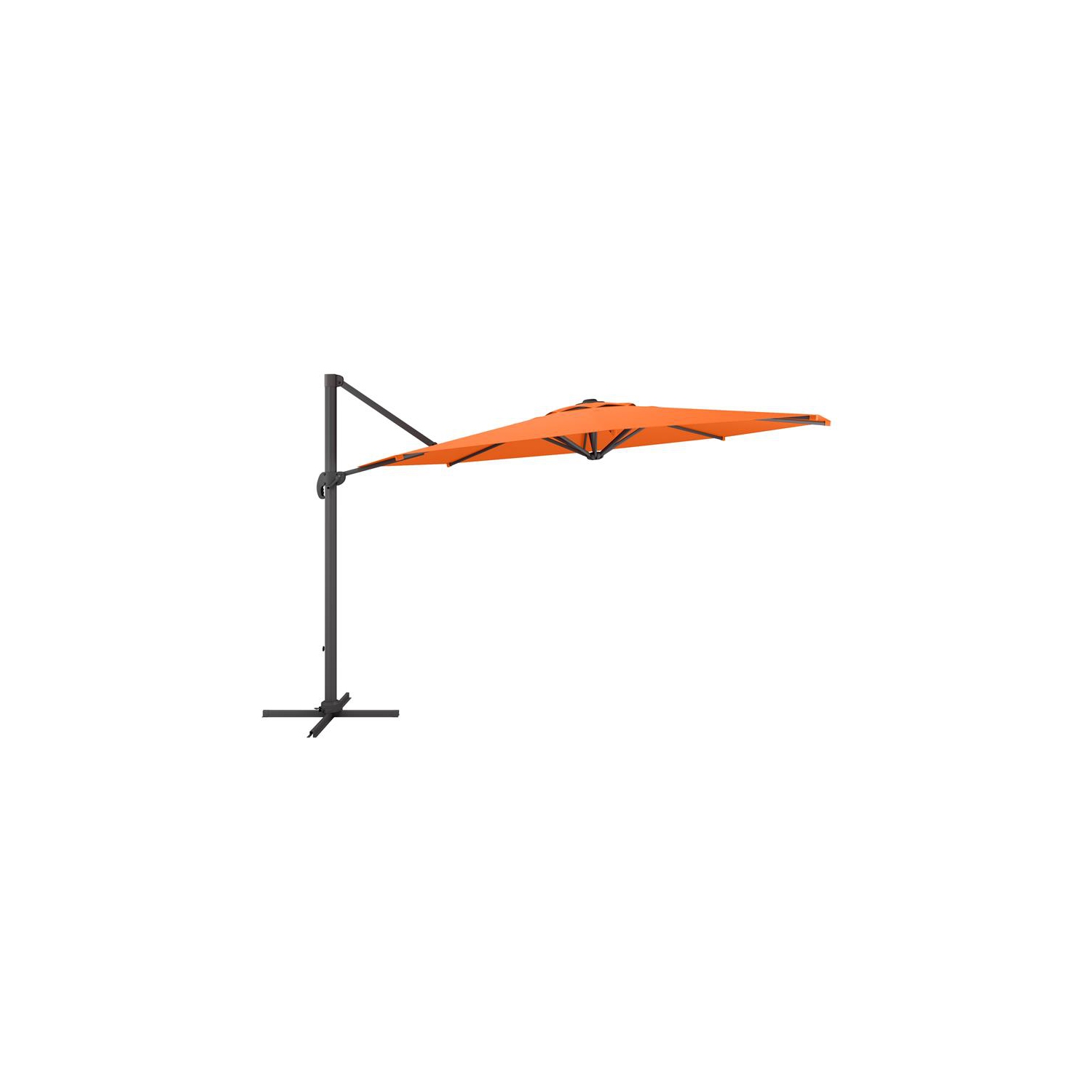 CorLiving 11.5ft Offset Orange Fabric Patio Umbrella and Base