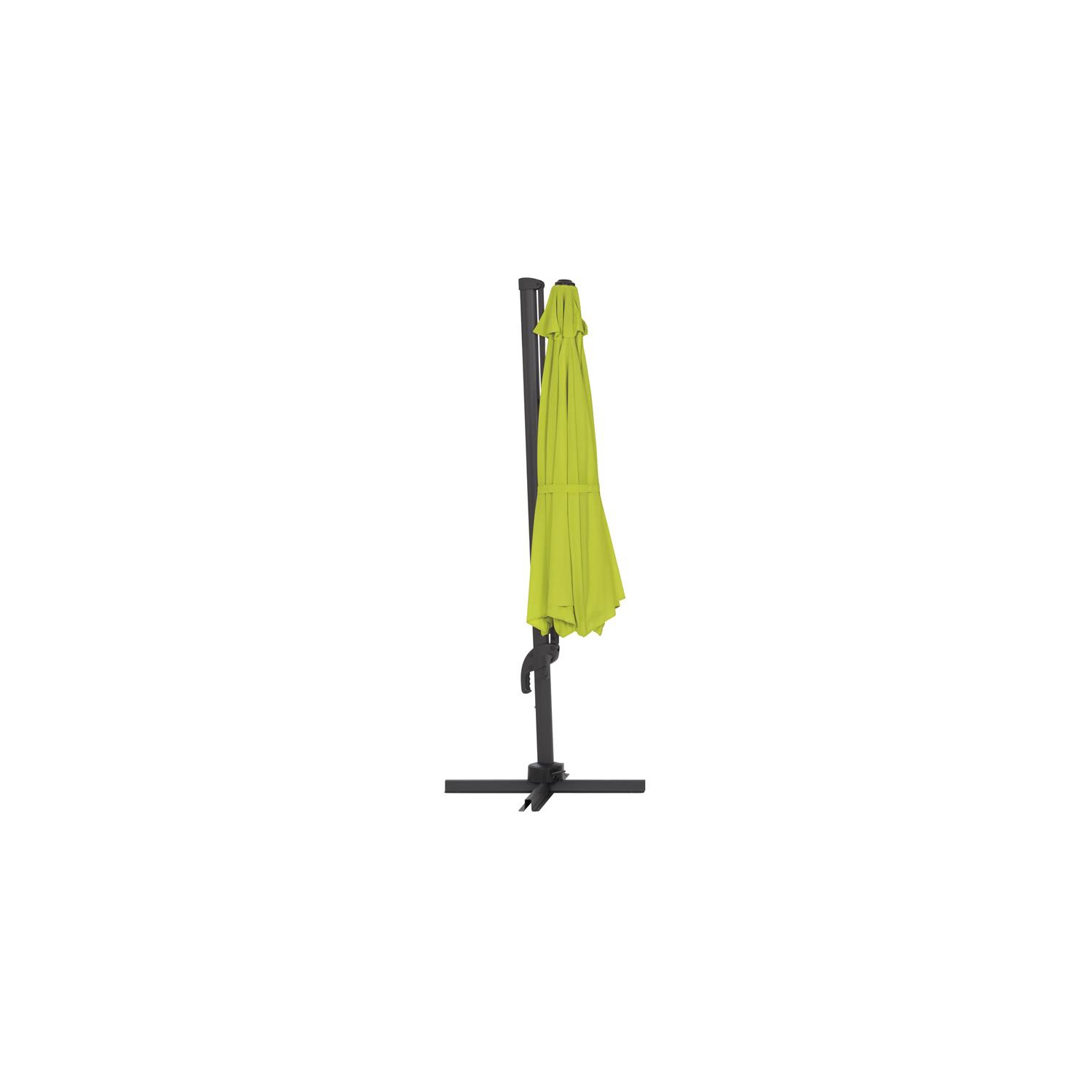 CorLiving 11.5ft Offset Lime Green Fabric Patio Umbrella and Base