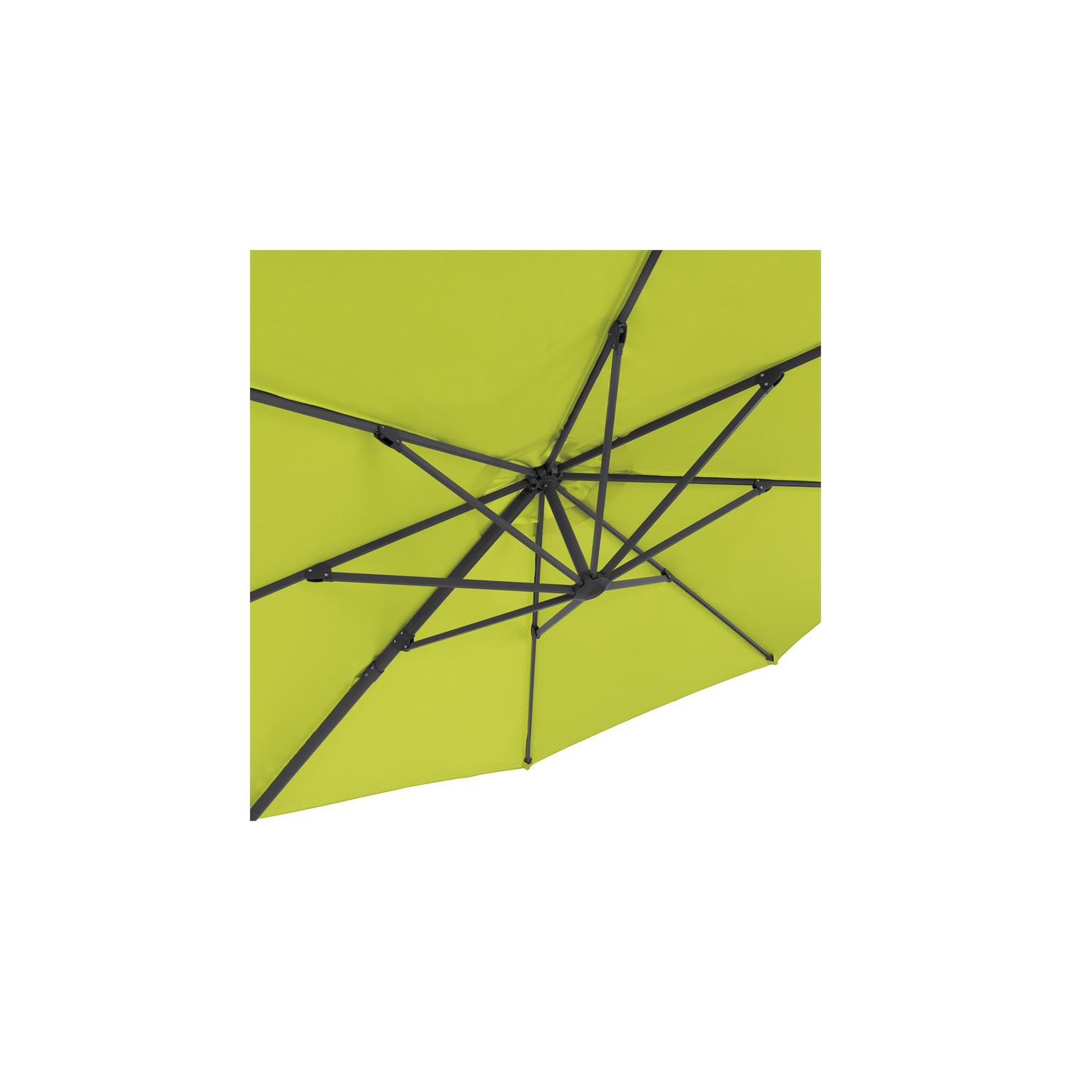 CorLiving 11.5ft Offset Lime Green Fabric Patio Umbrella and Base