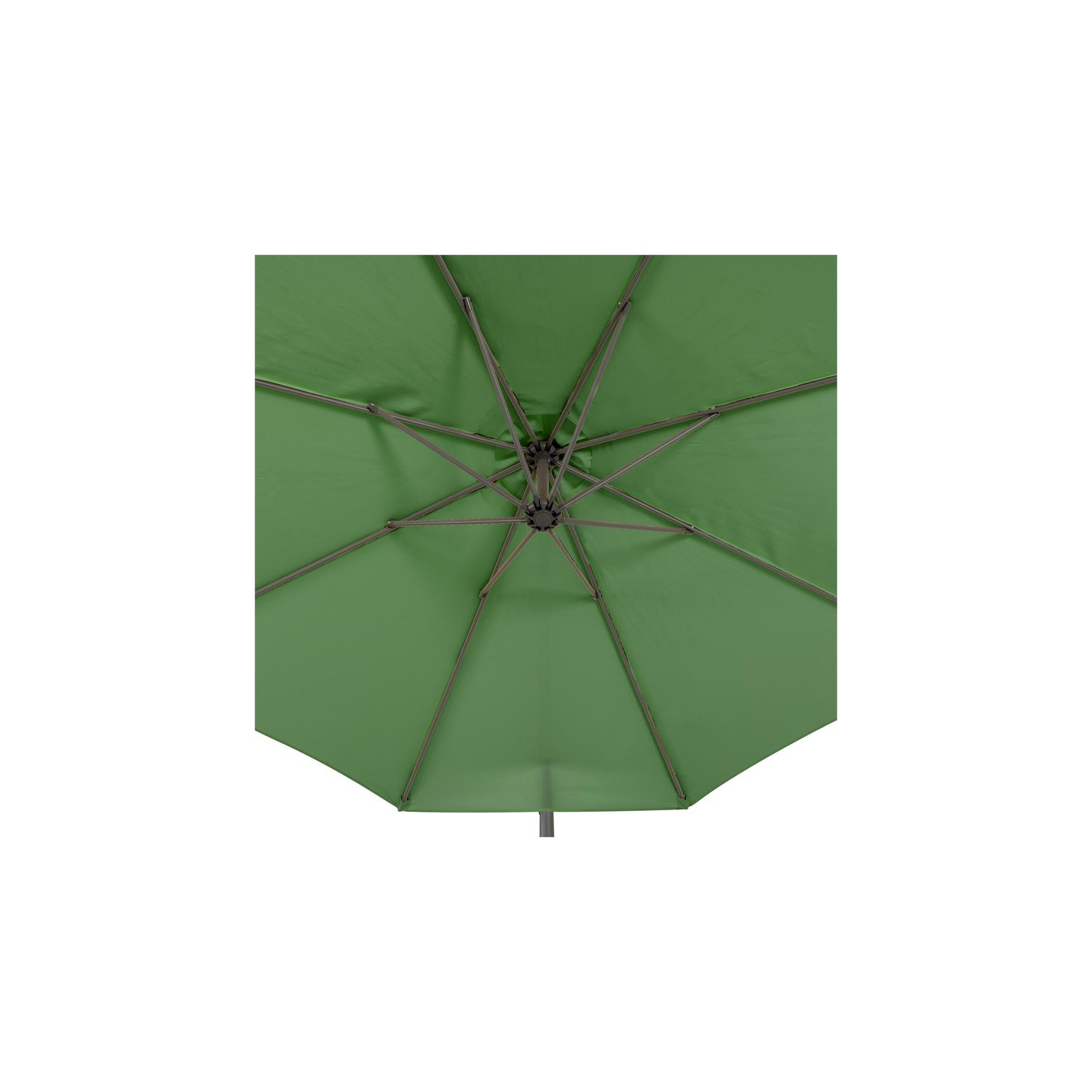 CorLiving 9.5ft Offset Green Fabric Patio Umbrella and Base Weight