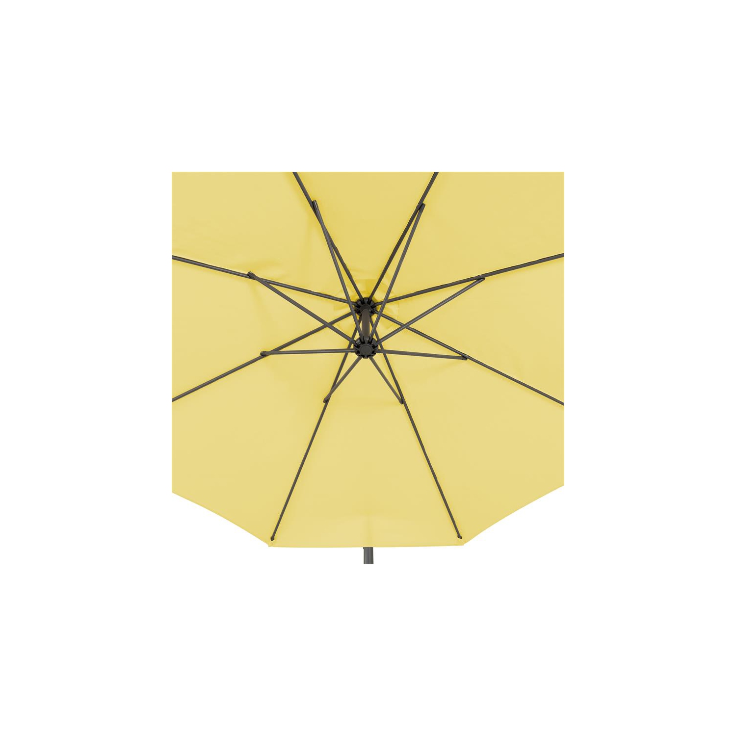 Parasol de patio en tissu jaune décalé de 9,5 pi de CorLiving et poids de base