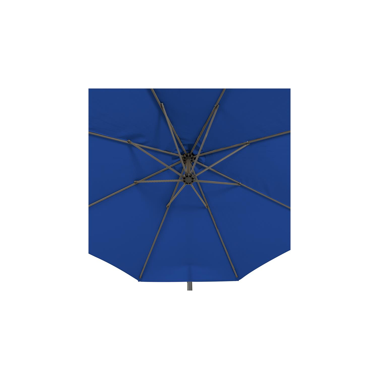 CorLiving 9.5ft Offset Cobalt Blue Fabric Patio Umbrella and Base Weight