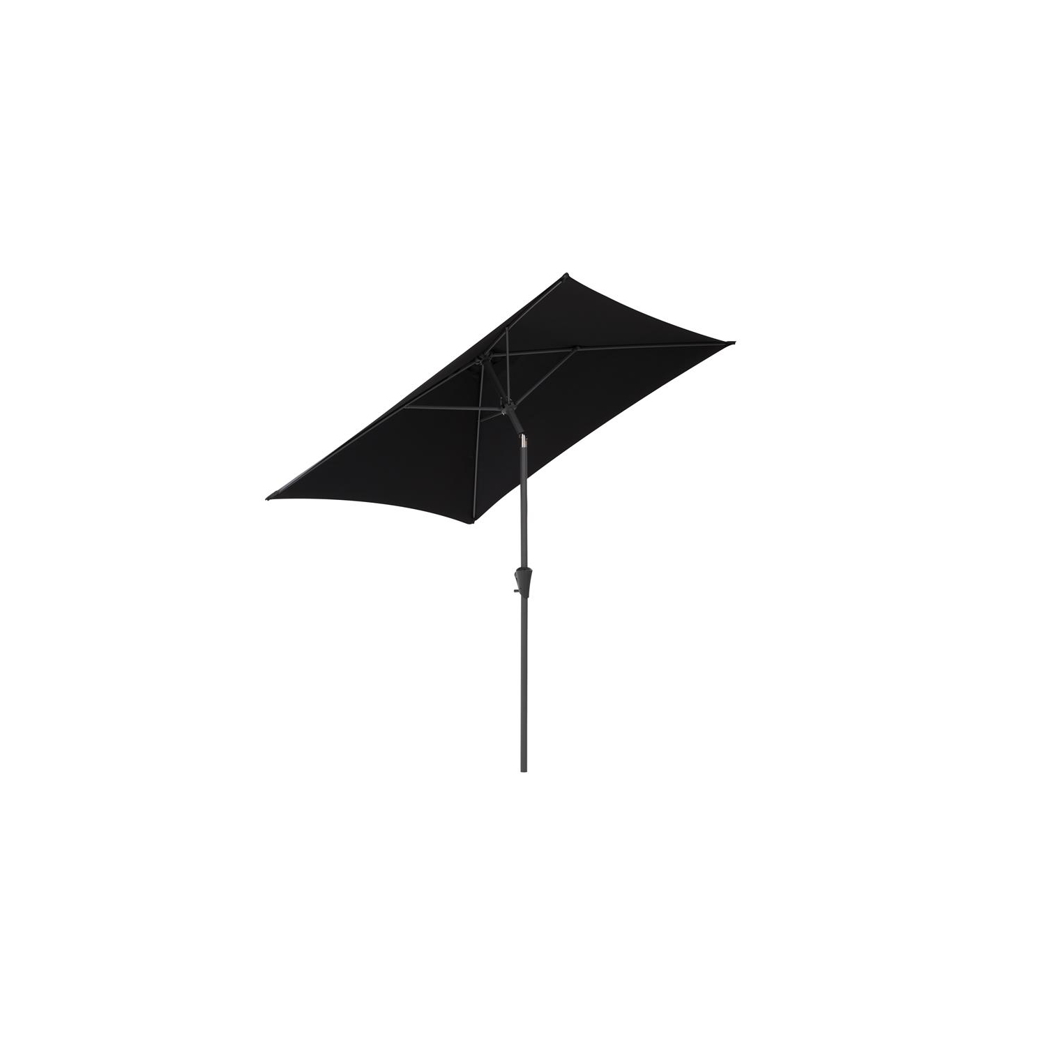 CorLiving Square Tilting Black Fabric Patio Umbrella with Base