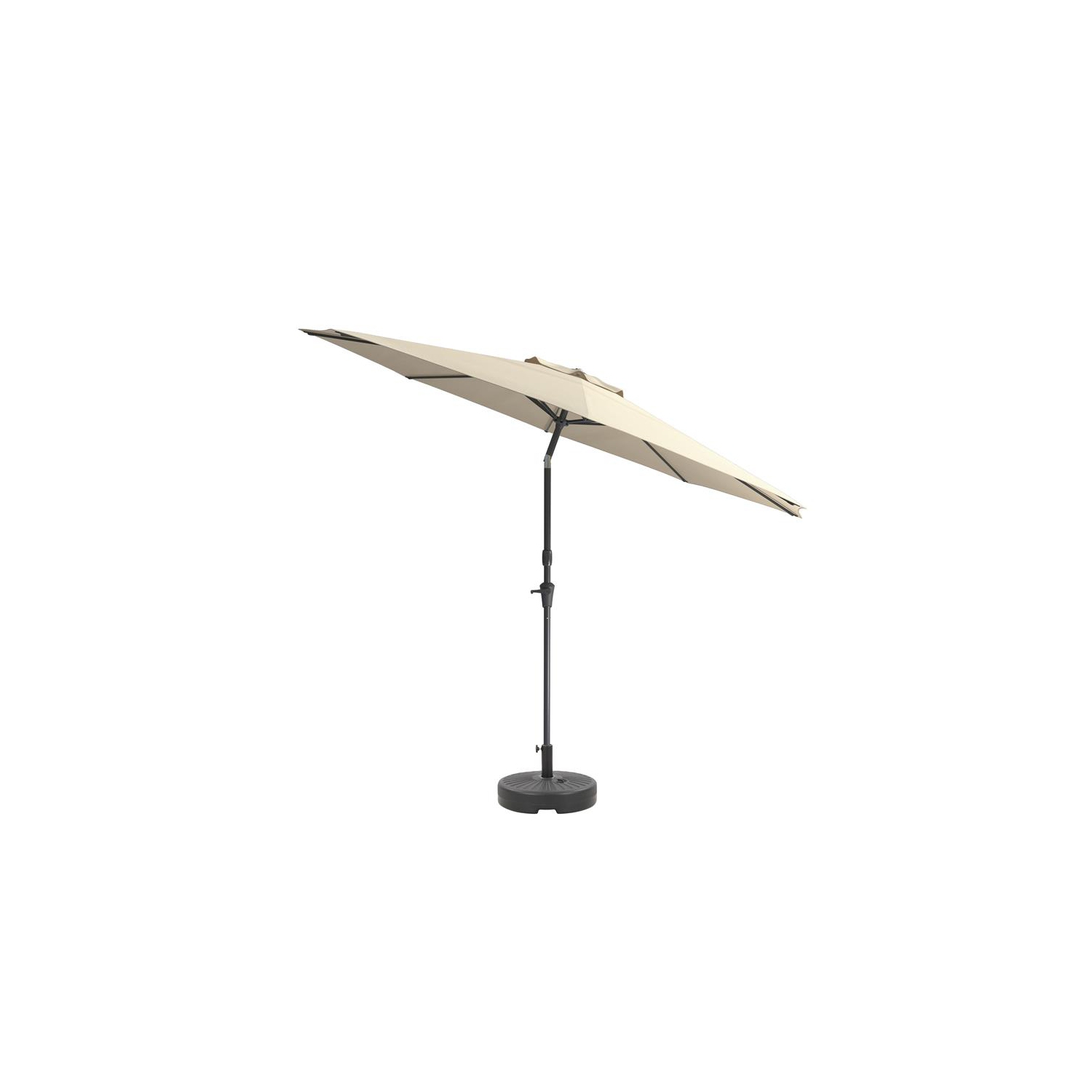 CorLiving 10ft Wind Resistant Tilting Warm White Fabric Patio Umbrella and Base