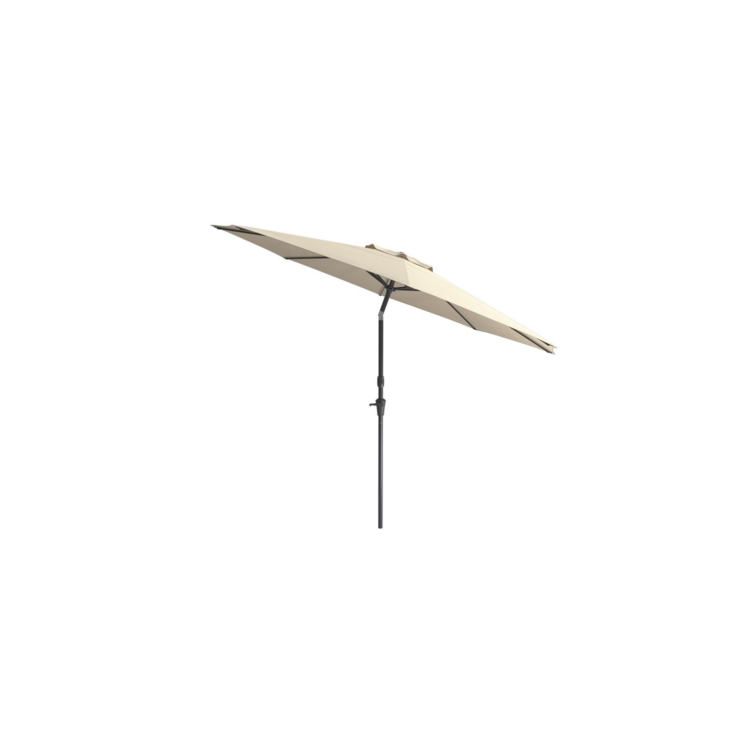 CorLiving 10ft Wind Resistant Tilting Warm White Fabric Patio Umbrella and Base