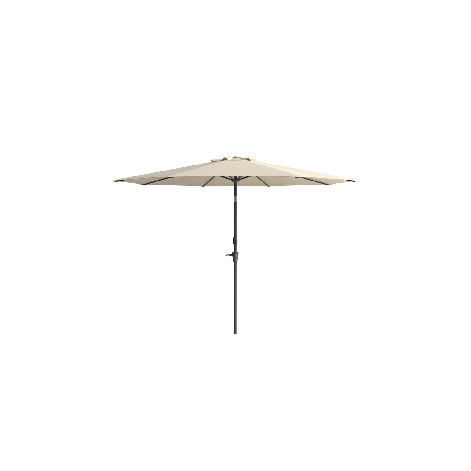 CorLiving 10ft Wind Resistant Tilting Warm White Fabric Patio Umbrella and Base
