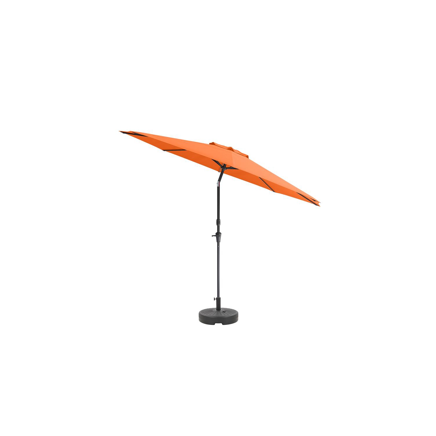 CorLiving 10ft Wind Resistant Tilting Orange Fabric Patio Umbrella and Base