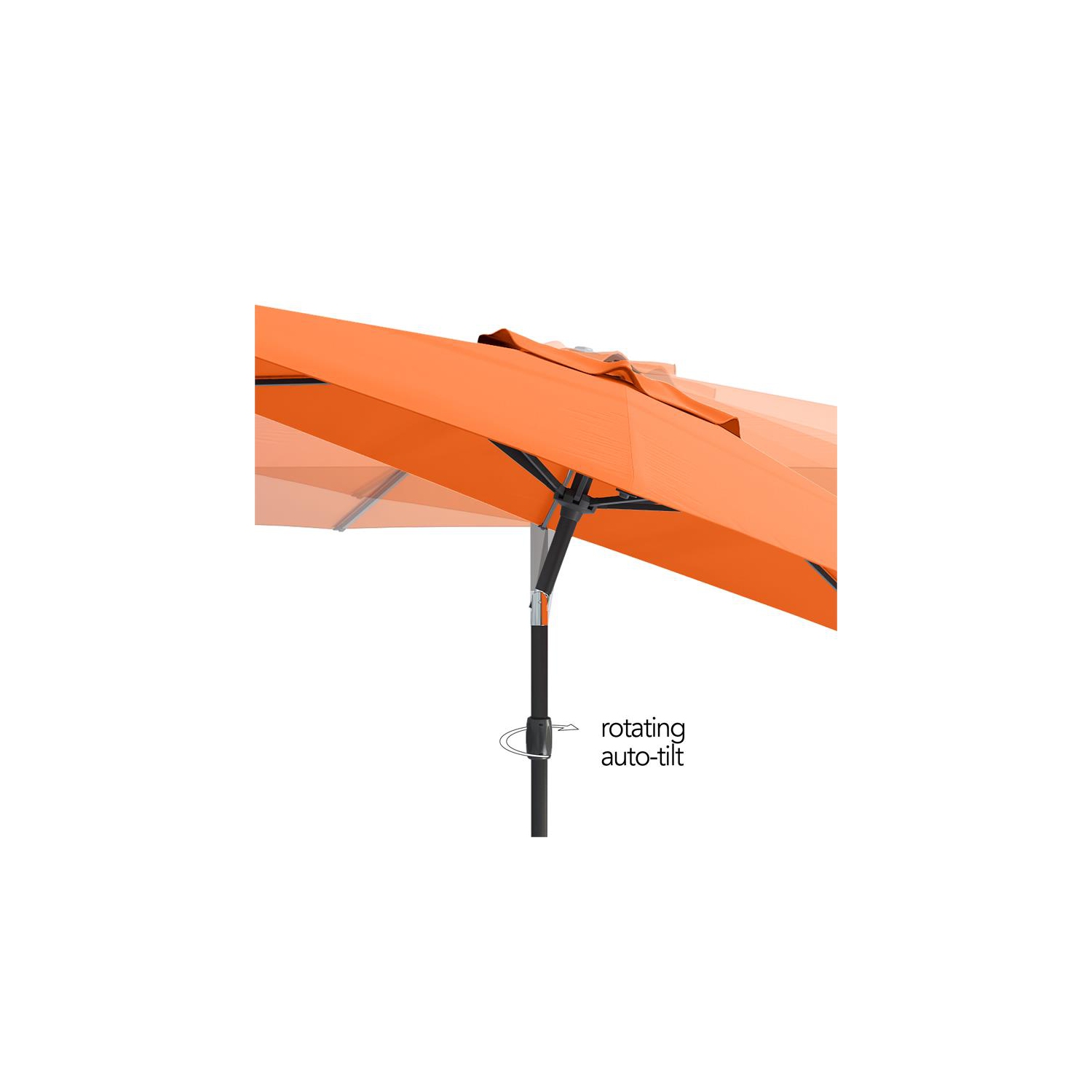 CorLiving 10ft Wind Resistant Tilting Orange Fabric Patio Umbrella and Base