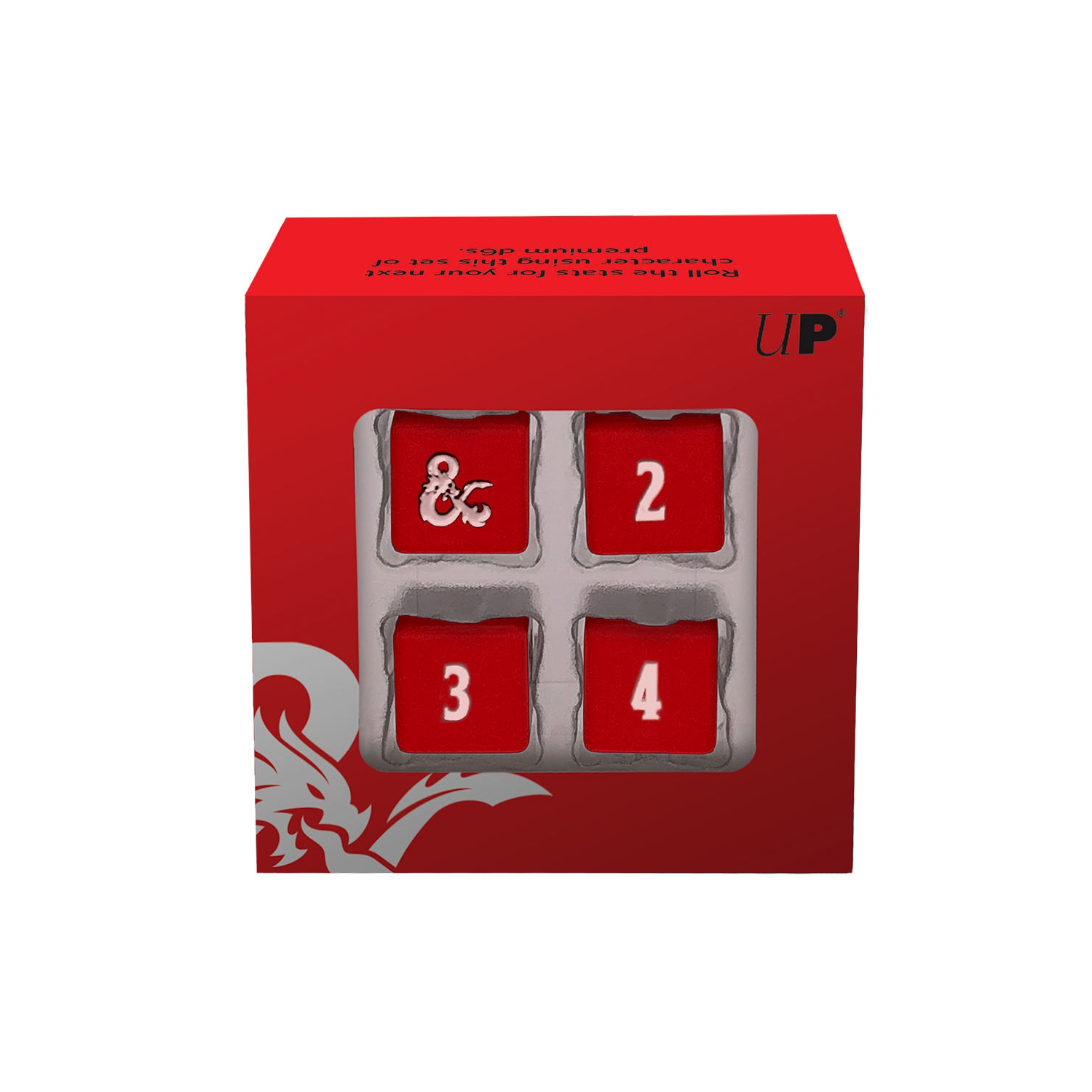 Ultra Pro Dungeons & Dragons: Heavy Metal D6 4 Dice Set - Red and White