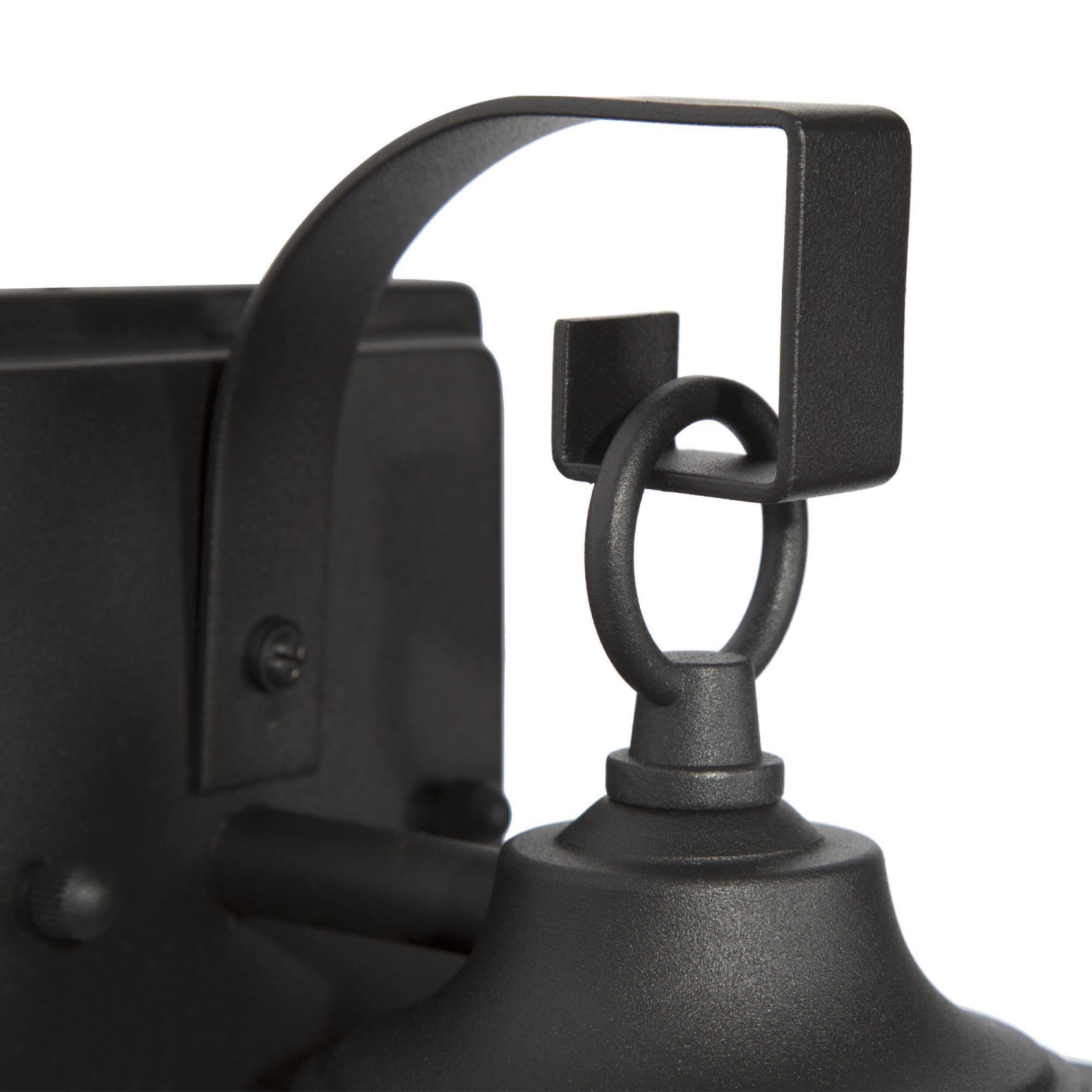 Applique murale d'extérieur Farmhouse, Noir, 1 ampoule, applique murale moderne d'extérieur, abat-jour rustique en verre bosselé