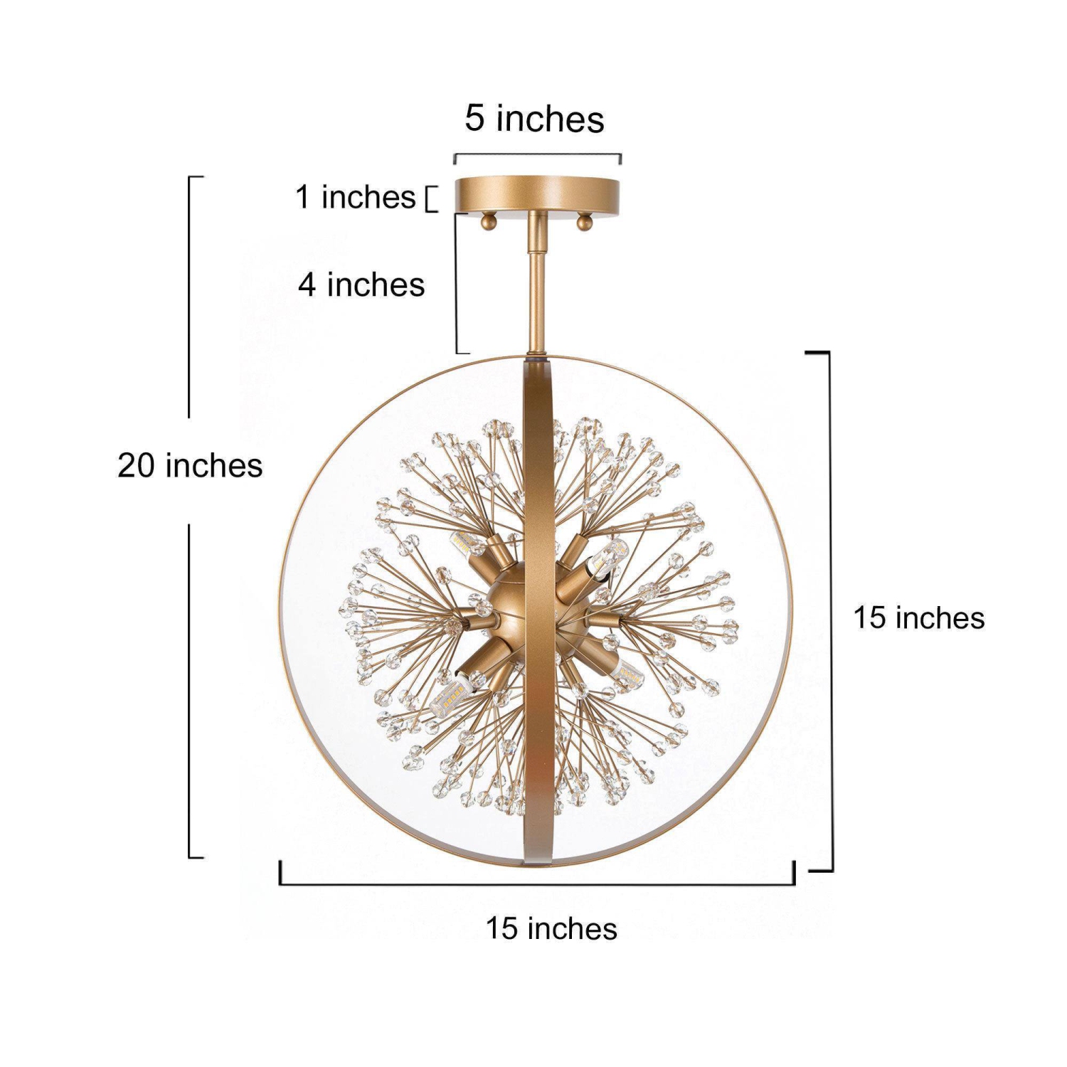 Plafonnier moderne rond pour chambre à coucher, lustre semi-encastré à 3 lampes avec perles de cristal