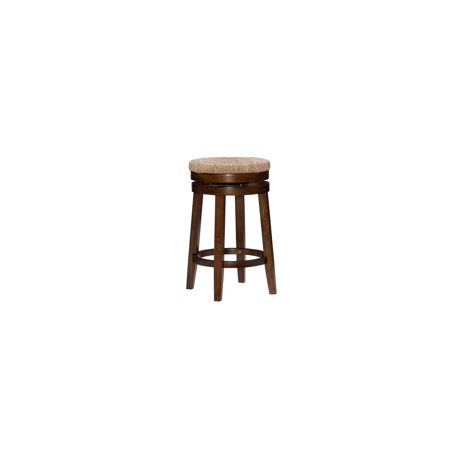 Pemberly Row Transitional 25" Wood Swivel Counter Stool in Walnut Brown