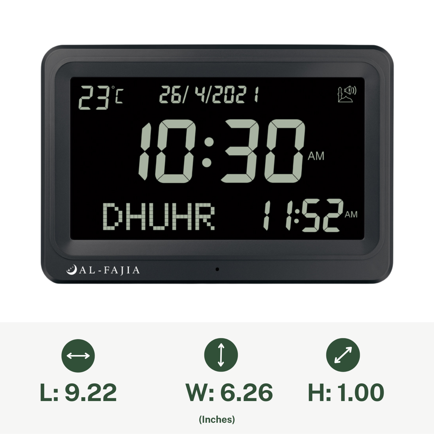 HORLOGE numérique murale/de bureau numérique 8 Azan Sounds d’AL-FAJia