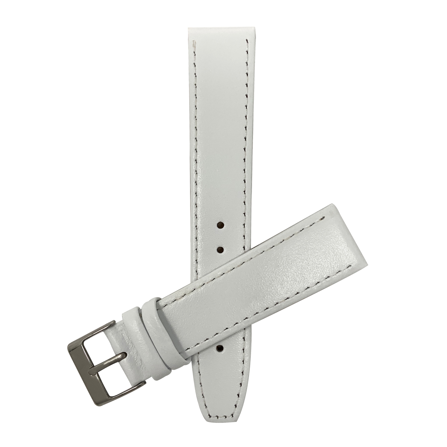 Bandini Classic Thin Leather Smart Watch Band Strap, Stitch For Samsung Galaxy Watch 4, Galaxy Watch 3, Gear Sport, Active 2 & 1 - 20mm, White /