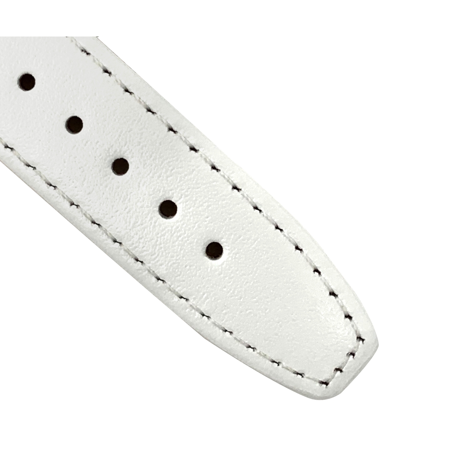 Bandini Classic Thin Leather Smart Watch Band Strap, Stitch For Samsung Galaxy Watch 4, Galaxy Watch 3, Gear Sport, Active 2 & 1 - 20mm, White /