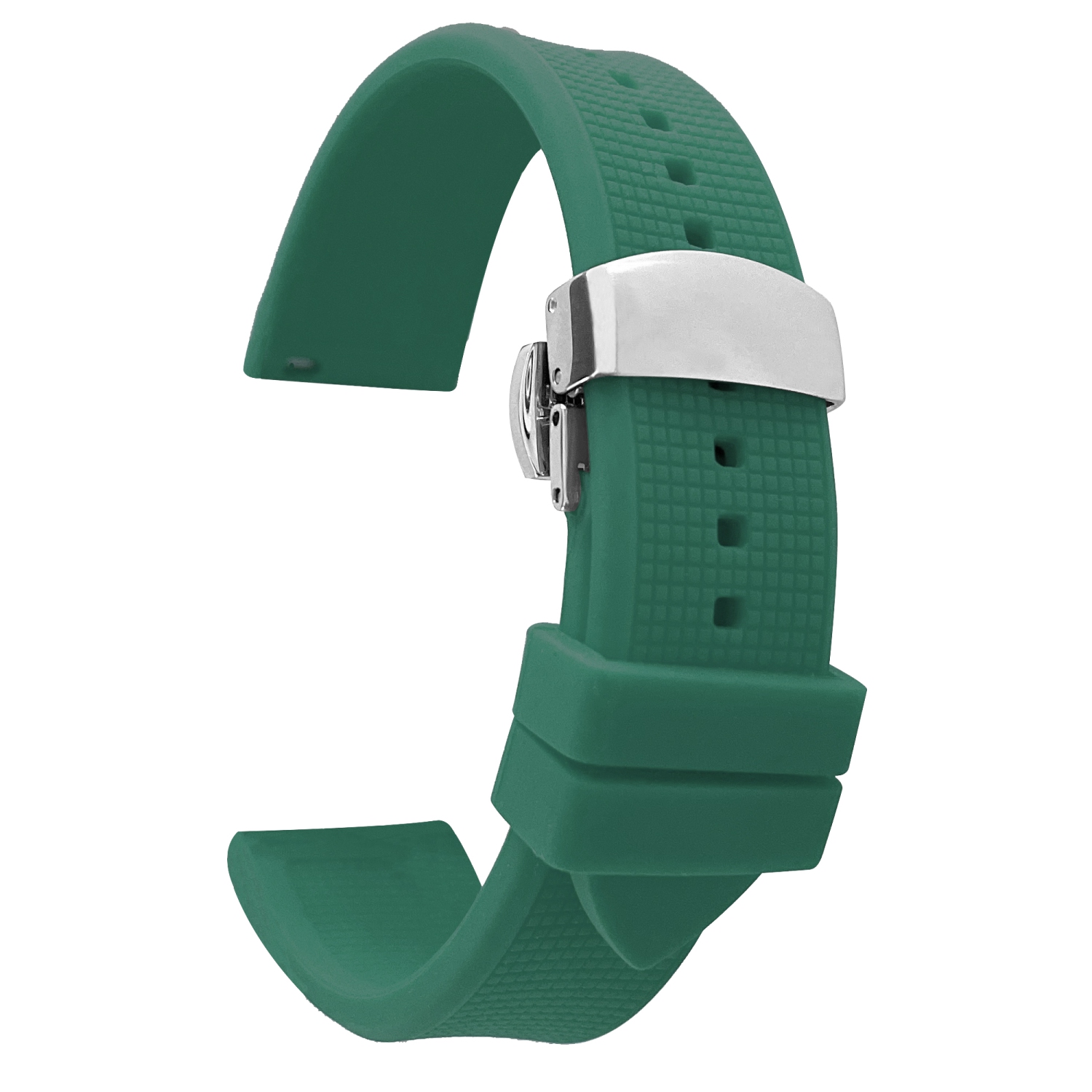 Bandini Waterproof Soft Rubber Silicone Deployment Smart Watch Band Strap For Samsung Galaxy Watch 46mm, Galaxy Watch 3 (45mm), Gear S3 Classic & Frontier - 22mm, Green