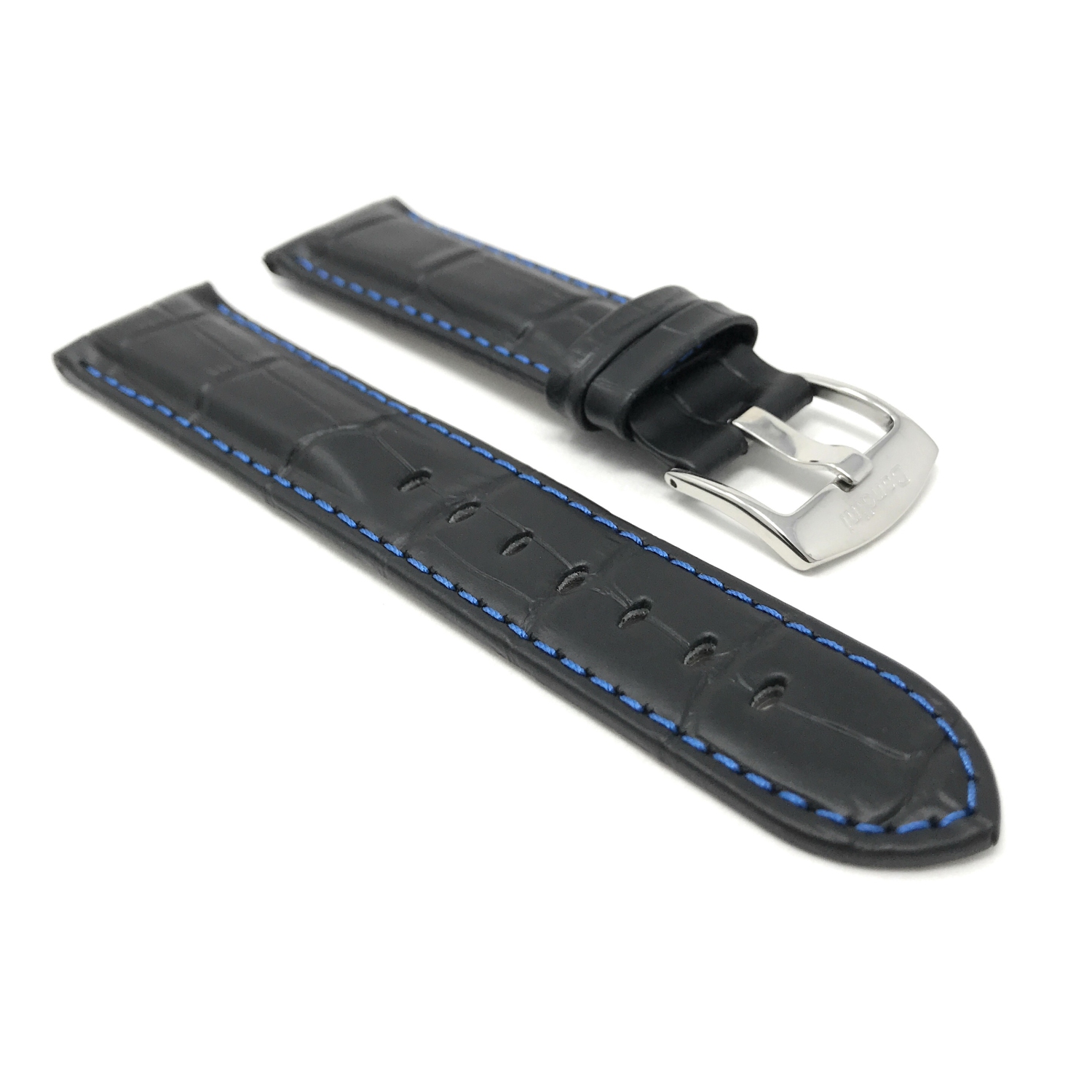 Bandini Bracelet de montre intelligente en cuir pour hommes, motif alligator avec couture pour Samsung Galaxy Watch 46mm, Galaxy Watch 3, Gear S3