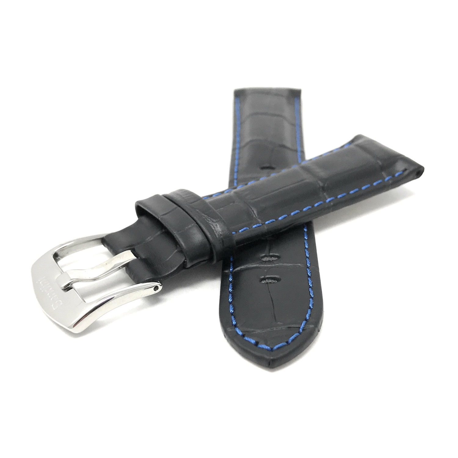 Bandini Bracelet de montre intelligente en cuir pour hommes, motif alligator avec couture pour Samsung Galaxy Watch 46mm, Galaxy Watch 3, Gear S3