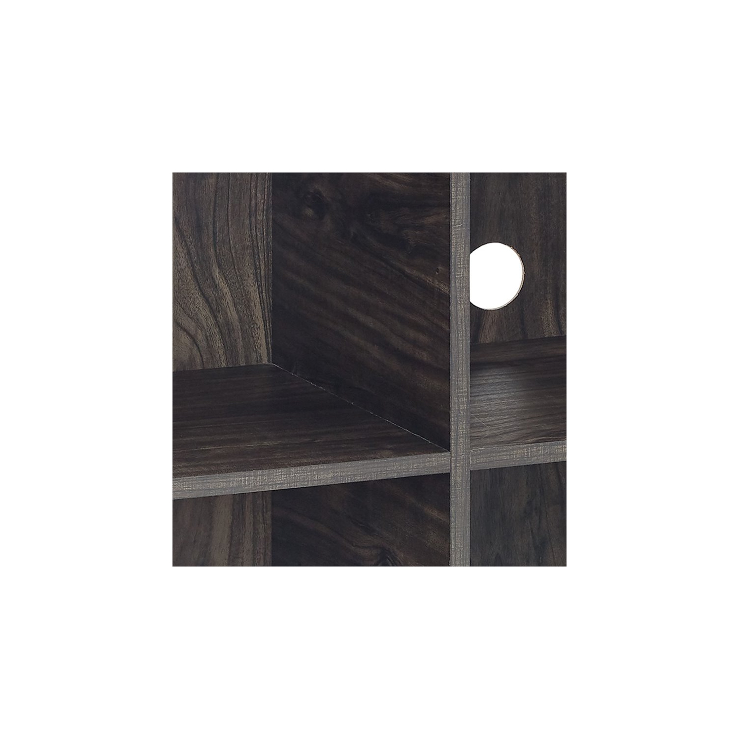 Crosley Jacobsen Industrial Record Storage Cube Bookcase in Brown Ash