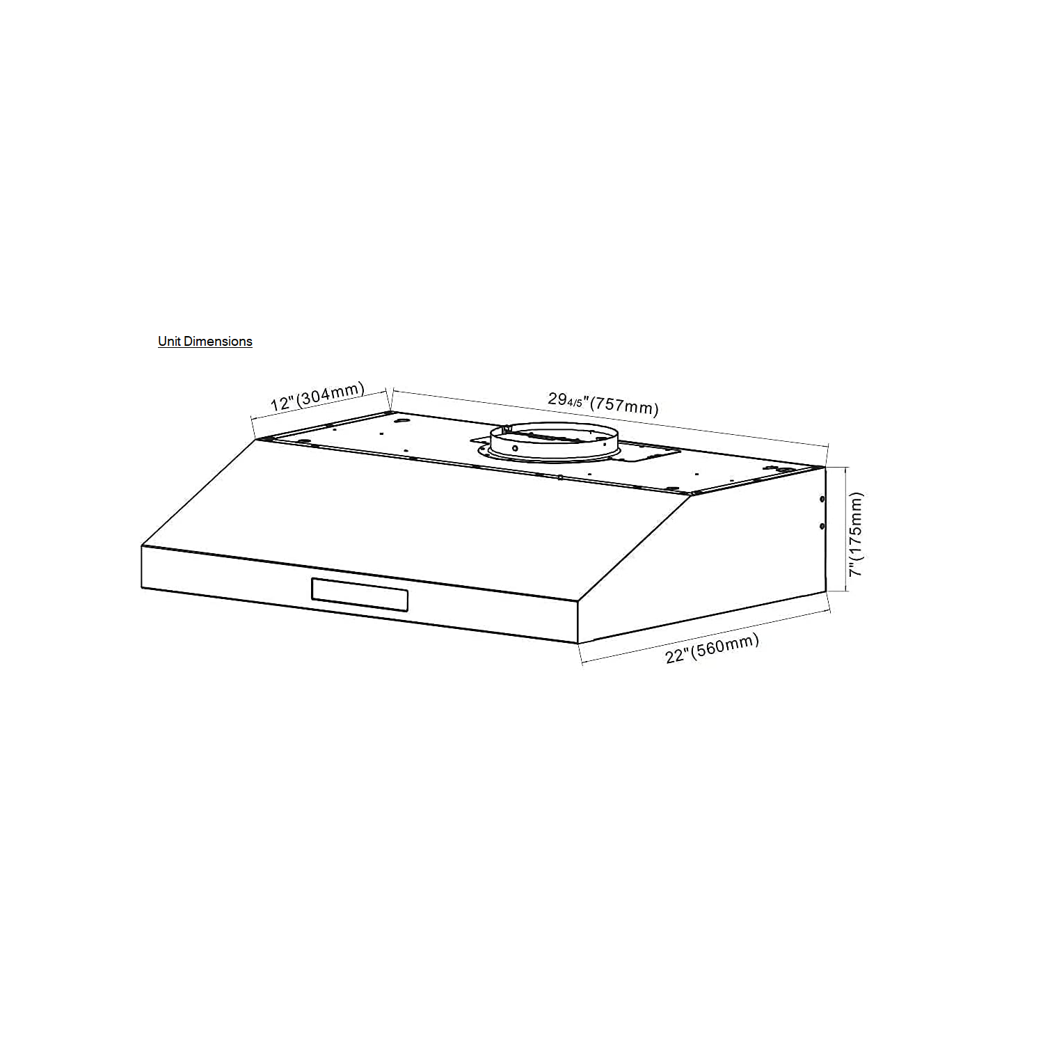 Vertrons 30" 850CFM Stainless Steel Slim Range Hood | 6 Touch Control Speeds | Baffle Filters | Auto power off function | GU10 LED Lights | Top and