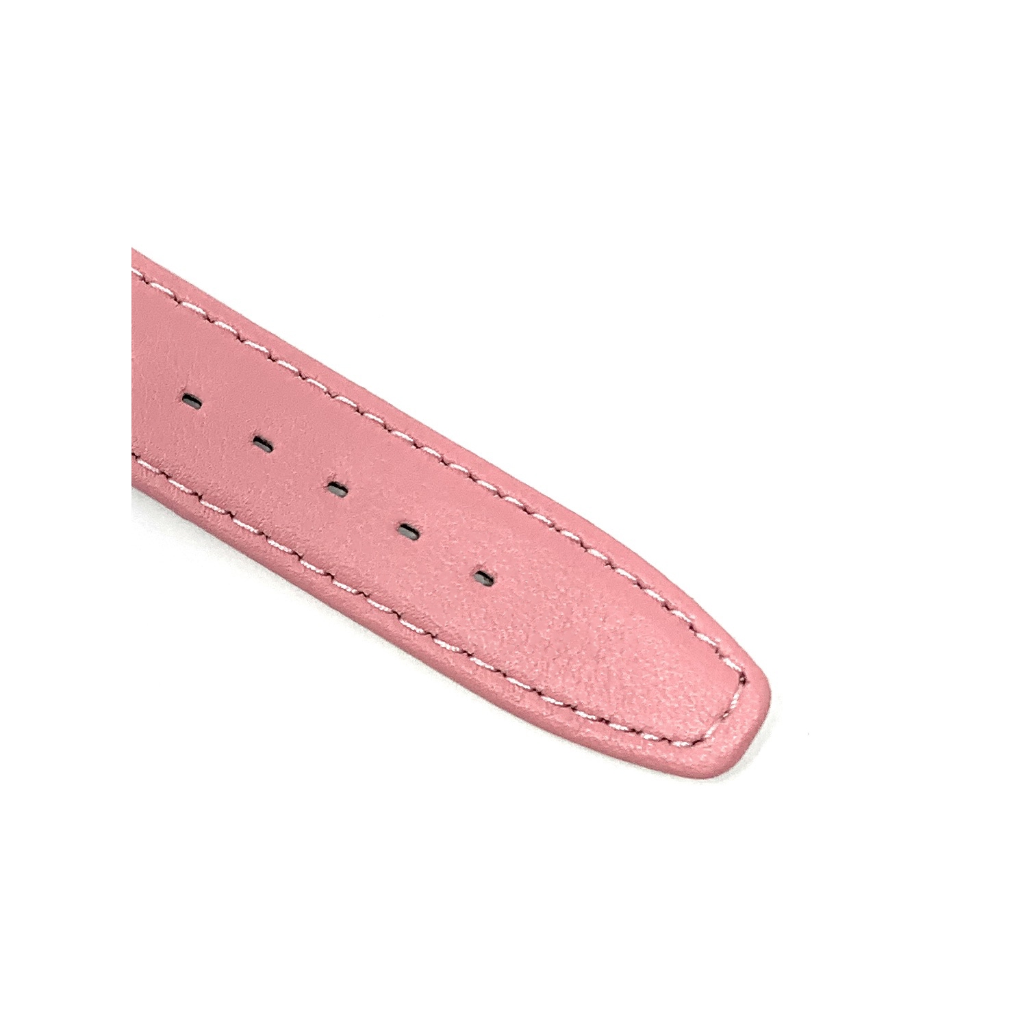 Bandini Classic Thin Leather Smart Watch Band Strap, Stitch For Withings Nokia Scanwatch, Steel HR 36mm, Move ECG - 18mm, Pink / Silver Buckle