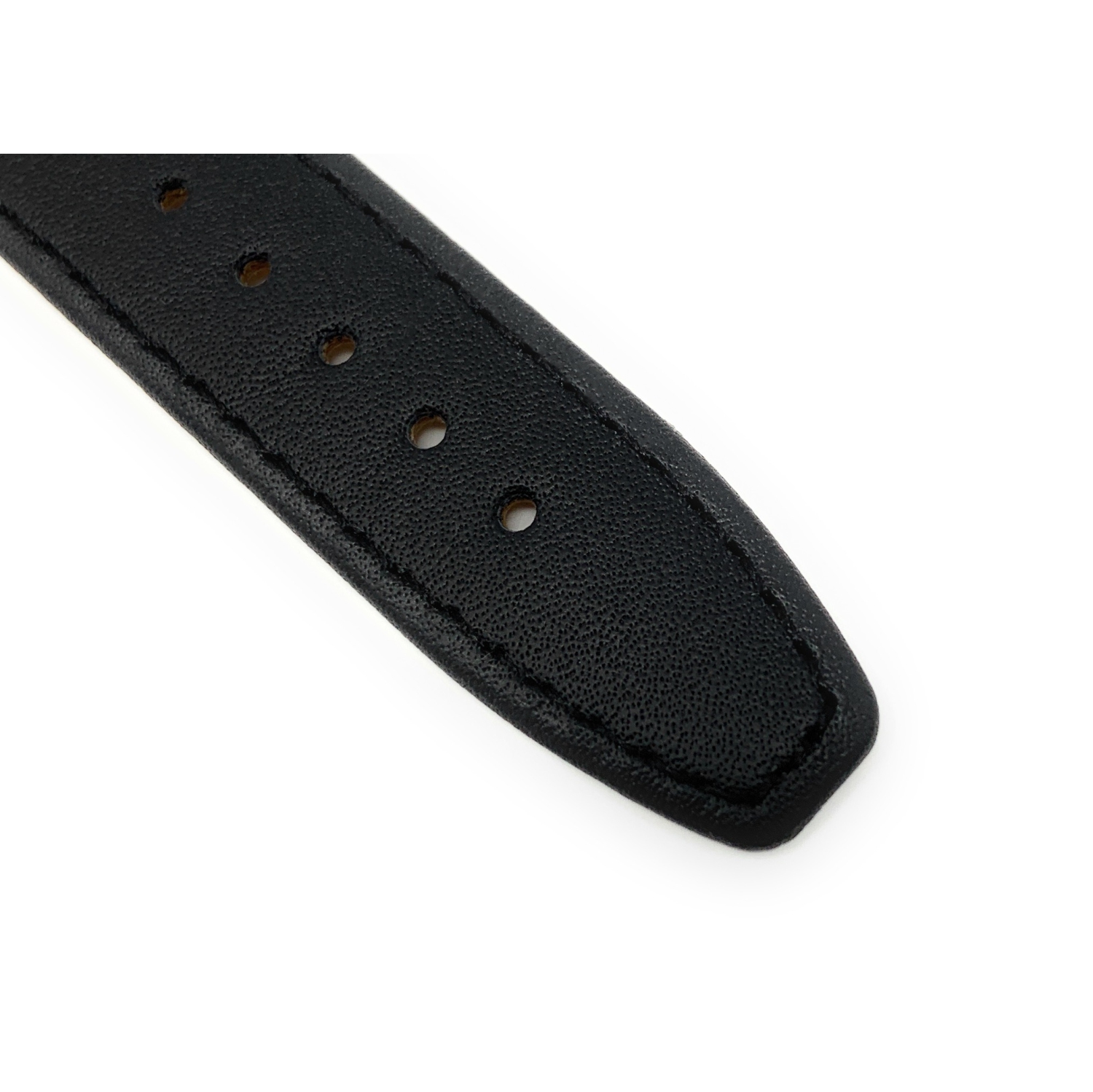 Bandini Classic Thin Leather Smart Watch Band Strap, Stitch For Michael Kors Access Runway - 18mm, Black / Silver Buckle