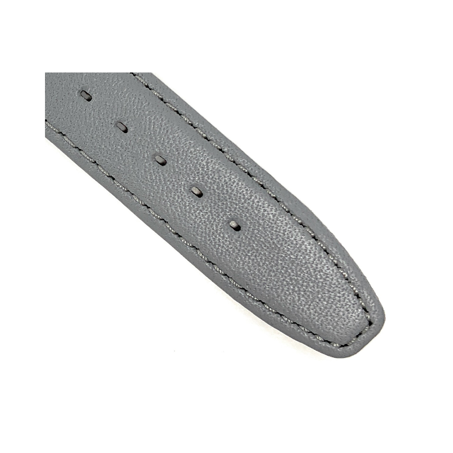 Bandini Classic Thin Leather Smart Watch Band Strap, Stitch For Garmin Venu Sq - 20mm, Grey / Silver Buckle