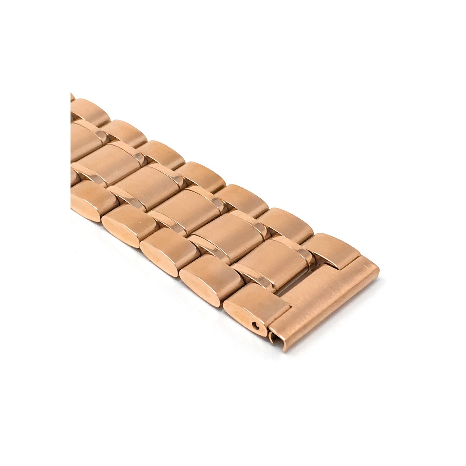 Bandini Stainless Steel Smart Watch Band Strap For Fossil Gen 6, Hybird HR Scarlette, Chartier - 18mm, Rose Gold