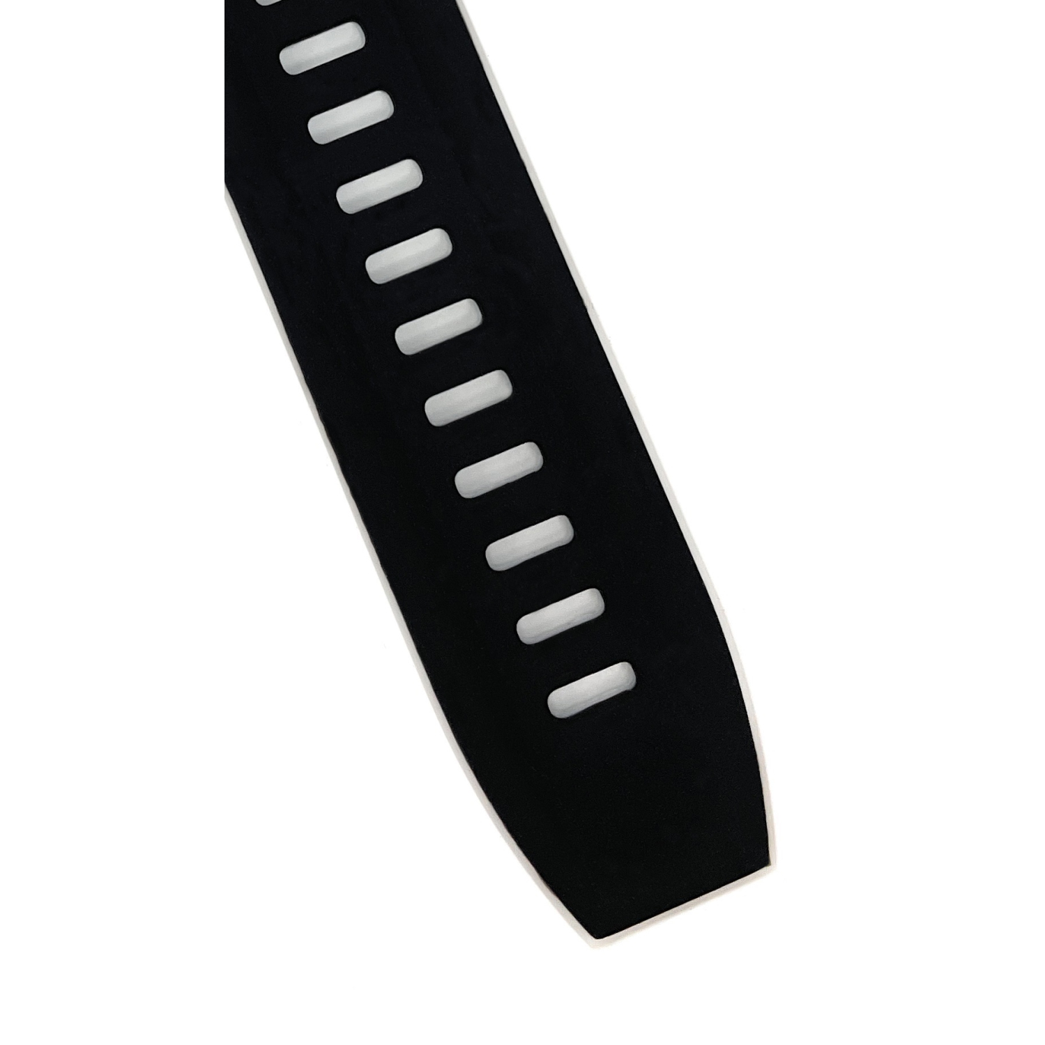 Bandini Quick Release Two-Tone Rubber Silicone Smart Watch Strap For Garmin Forerunner, Vivoactive 4 - 22mm, Black / White / Silver Buckle